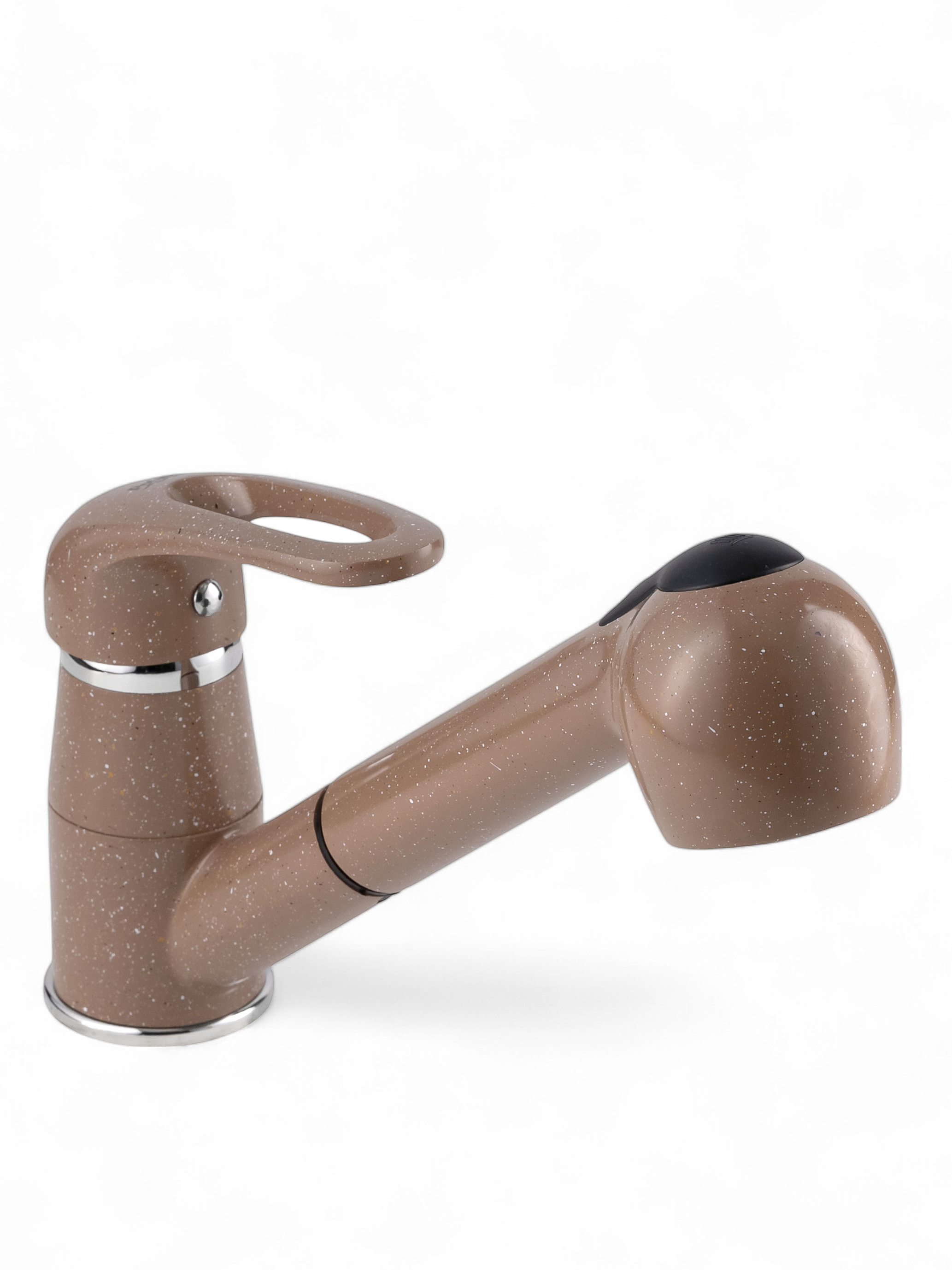 Изображение товара Смеситель для кухни Potato P6036-15 с выдвижным изливом и двухрежимным душем коричневый