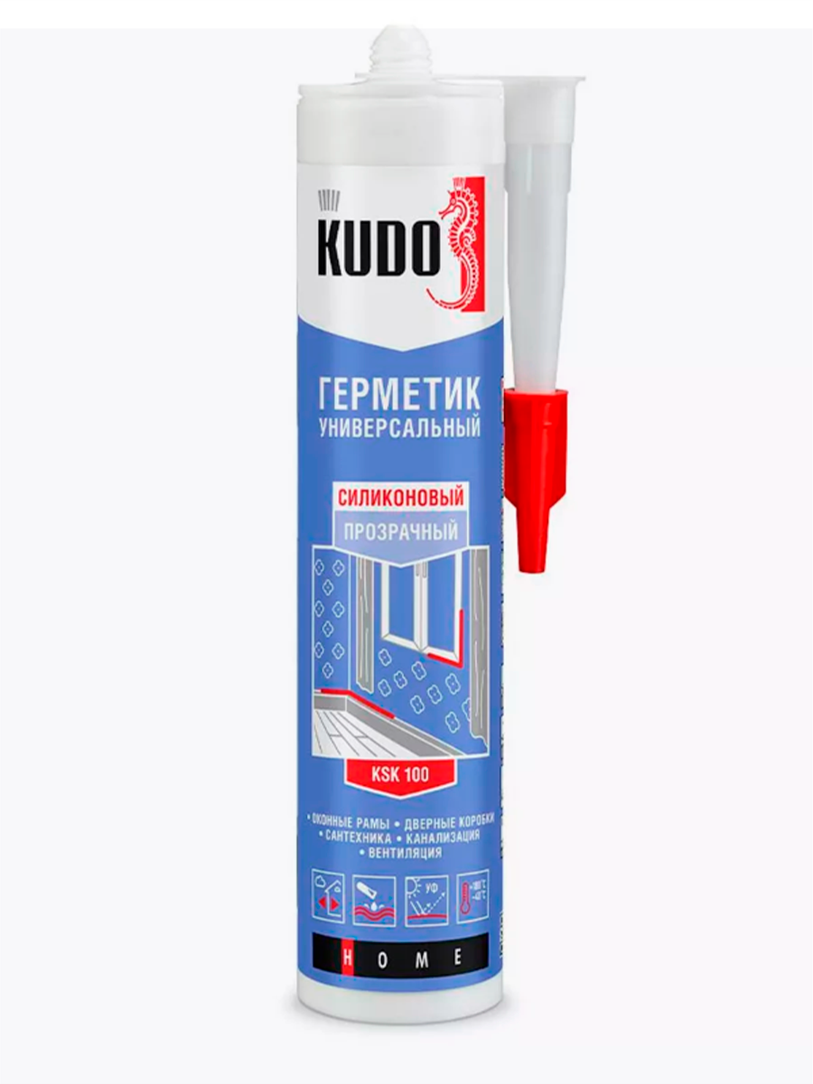 Изображение товара Герметик силиконовый Kudo Ksk-100 универсальный прозрачный 280 мл