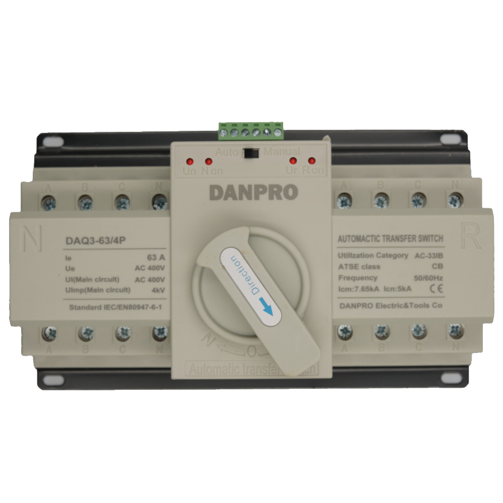 Изображение товара Устройство автоматического ввода резерва Danpro DAQ3-63/4 4P 63 А 4.5 кА DAQ3-63-4
