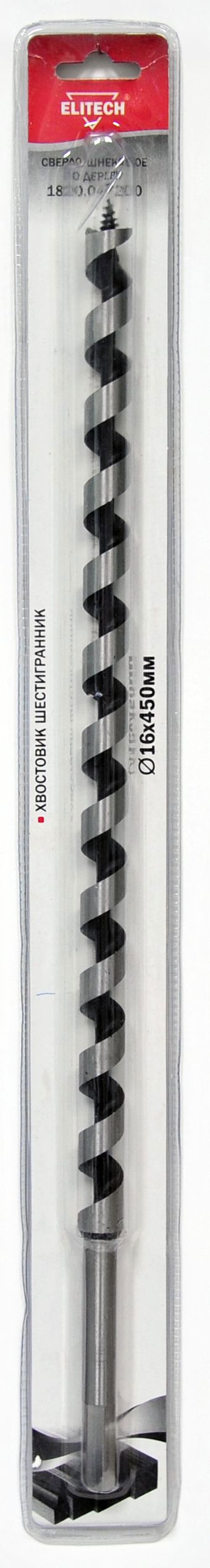 Изображение товара Сверло балочное Elitech 1820.047200 16x450 мм для дерева