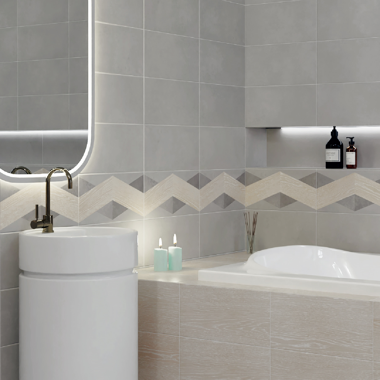 Изображение товара Настенная плитка Mersey Wood1 20x40 см матовая цвет микс