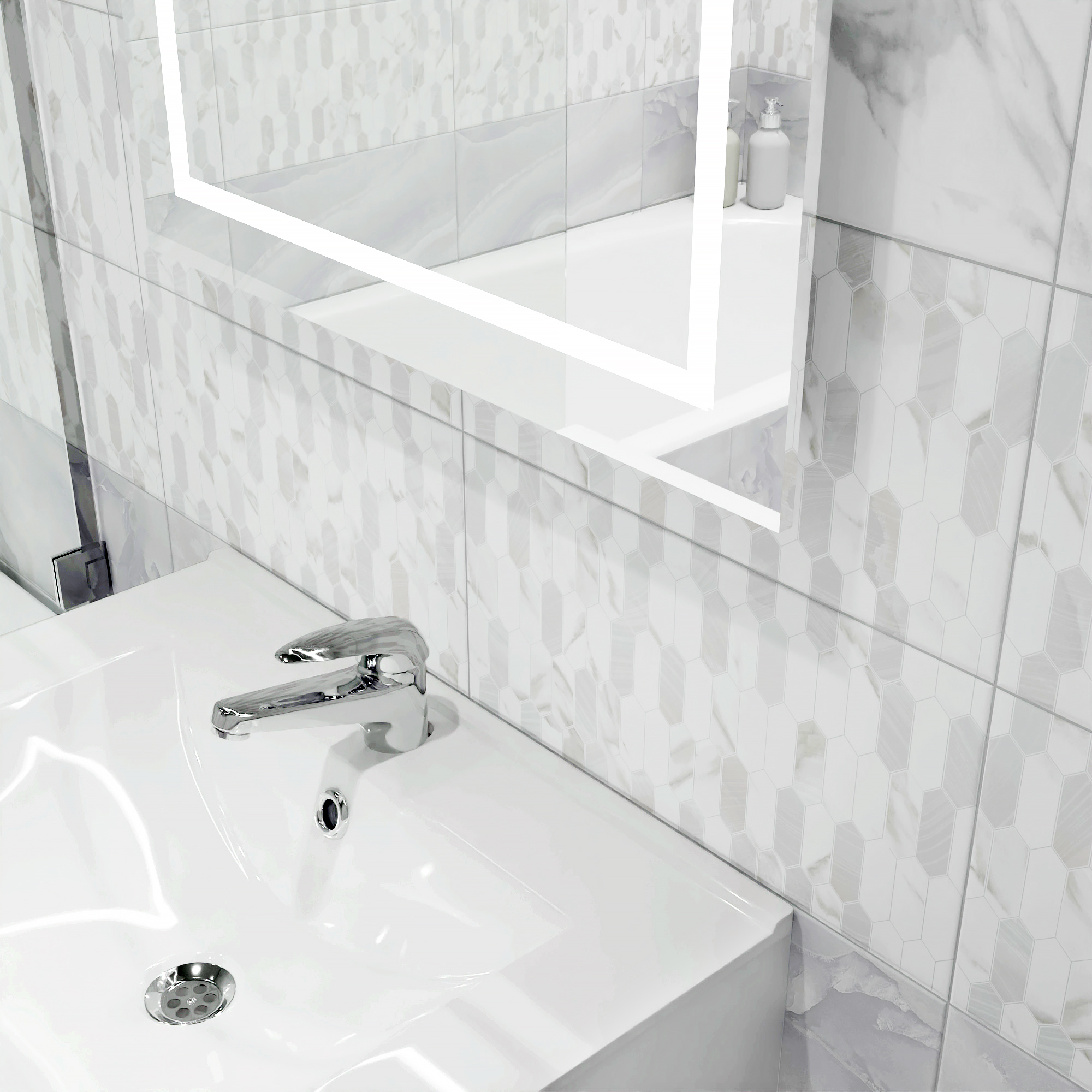 Изображение товара Плитка настенная Mersey Hexo A0554H24105 20x40 см 1.6 м² матовая цвет серый