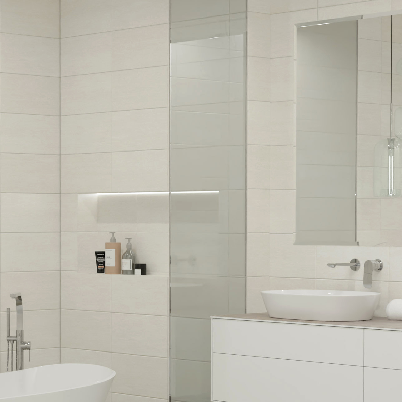 Изображение товара Плитка настенная Mersey Sandstone 20x40 см матовая серый для ванной