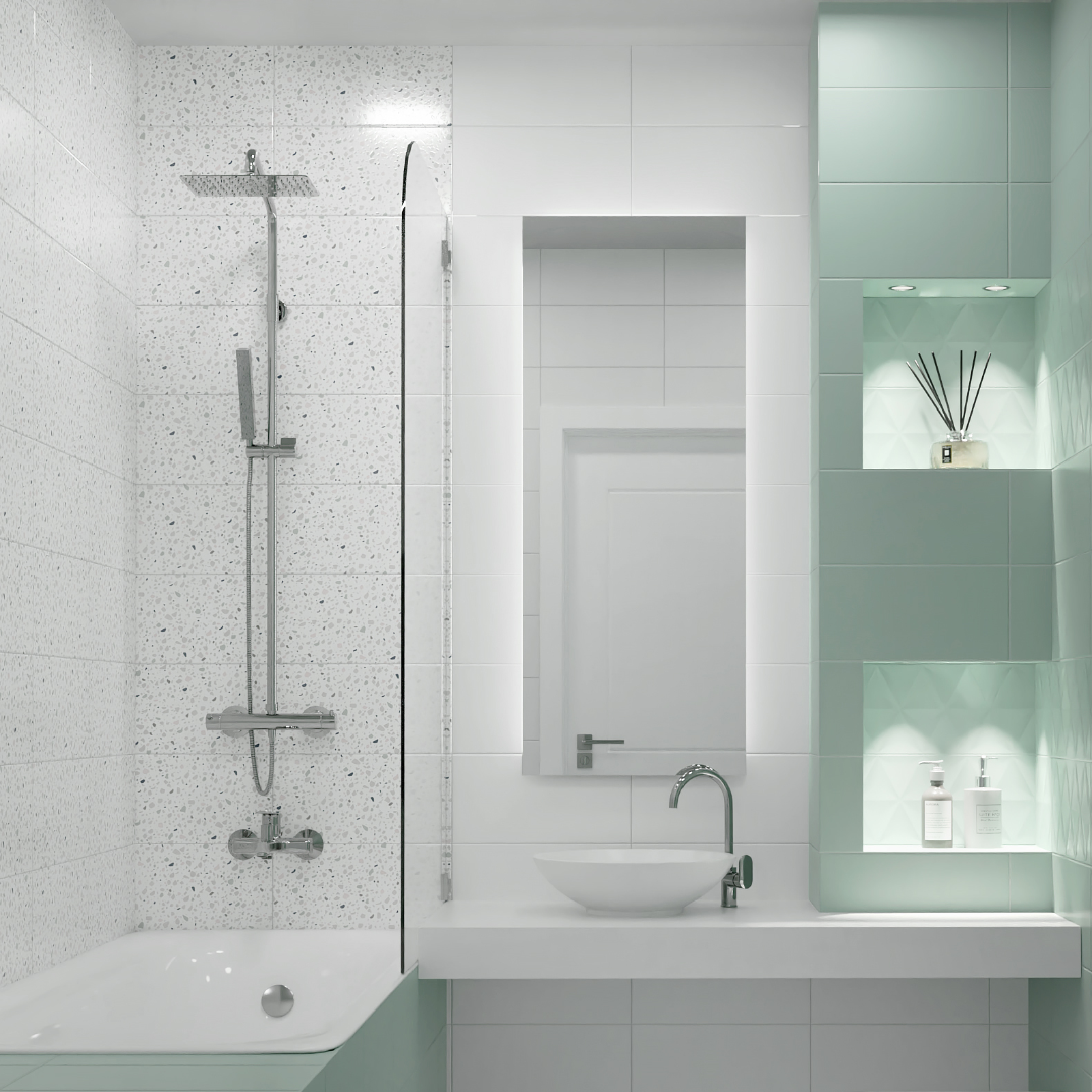 Плитка настенная Mersey Mono A0554Y24101 20x40 см 1.6 м² матовая цвет белый