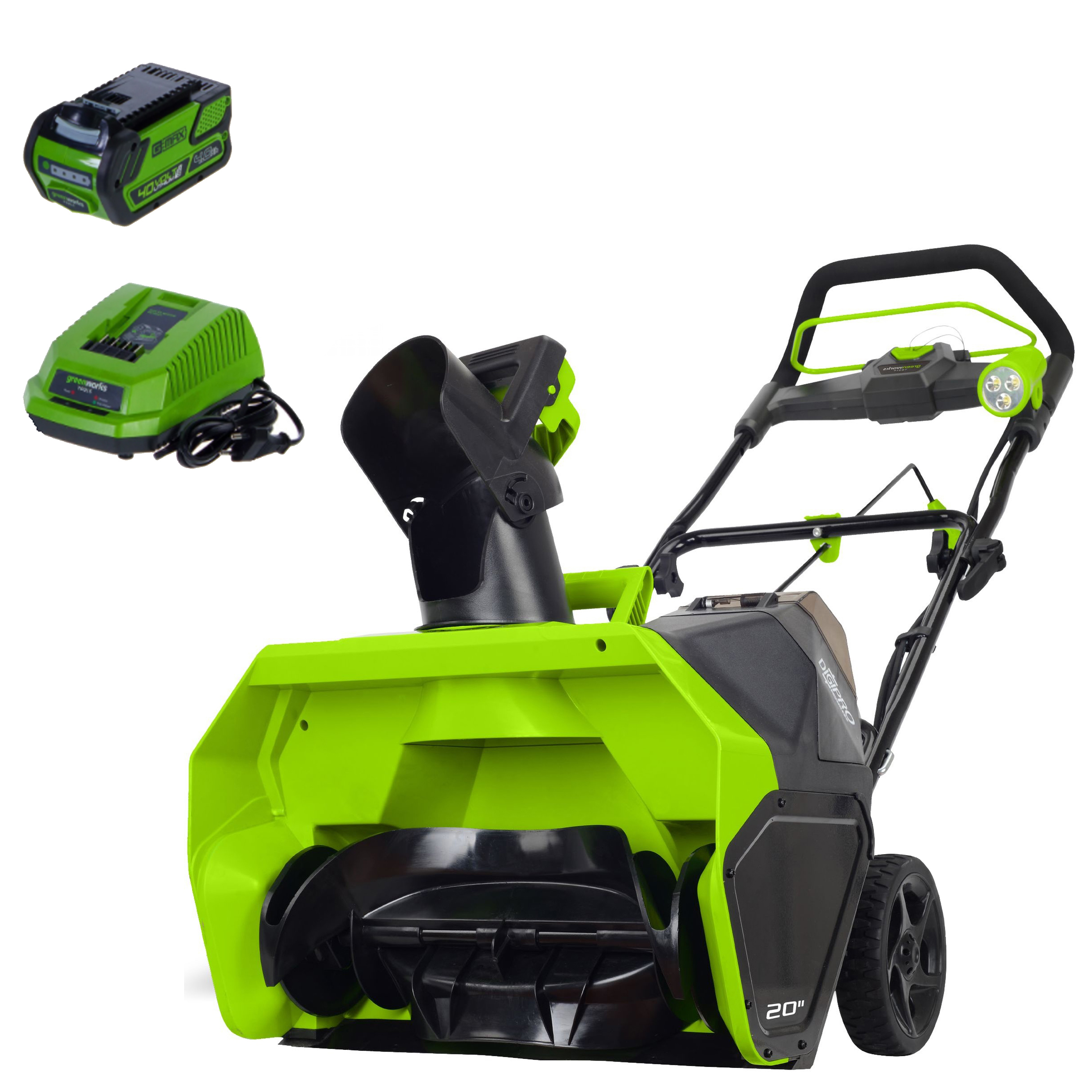 Изображение товара Аккумуляторный снегоуборщик GREENWORKS GD40ST 51 см 40 В бесщёточный в комплекте