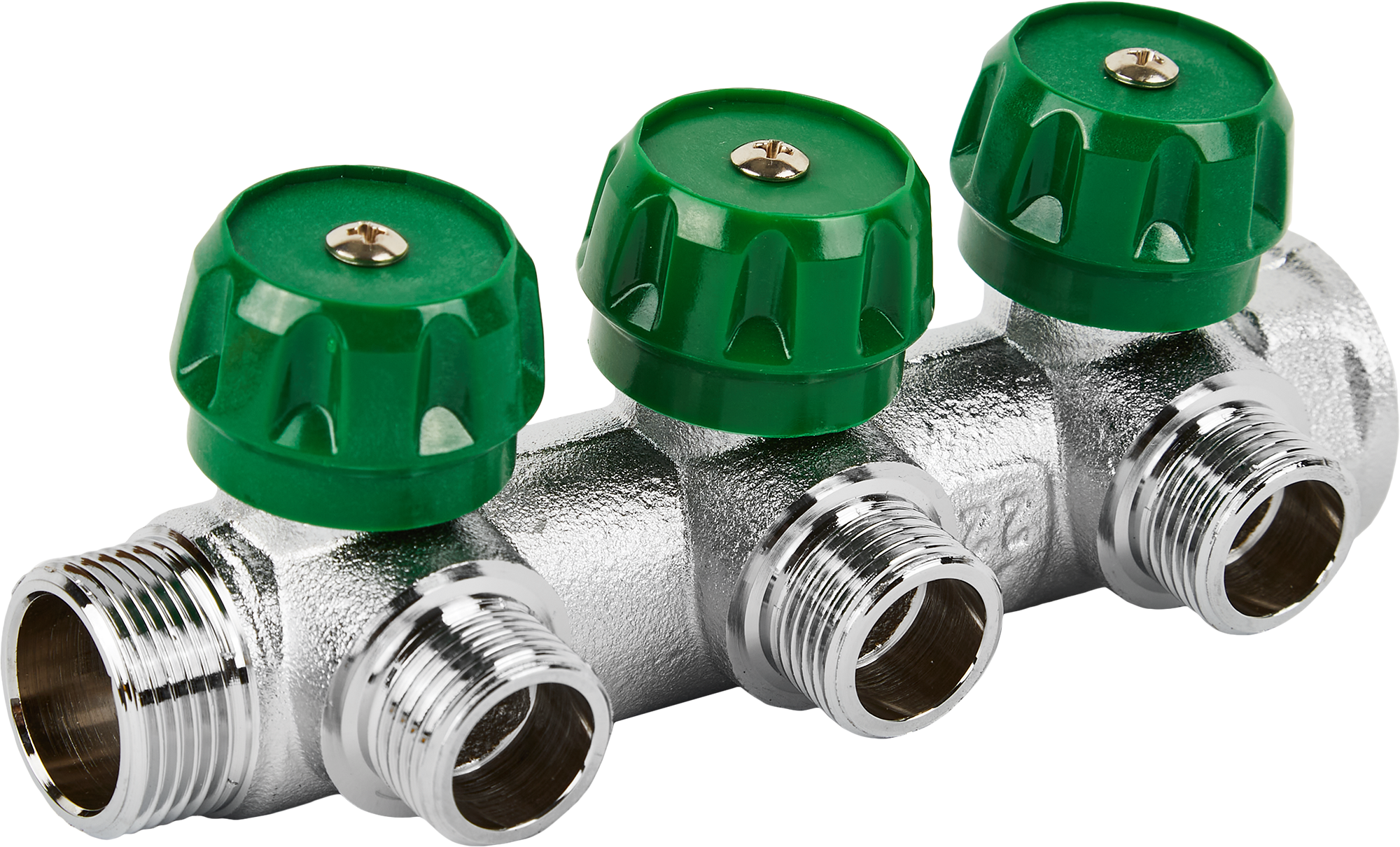 Коллектор Stout на 3 отвода 3/4"x1/2" латунь