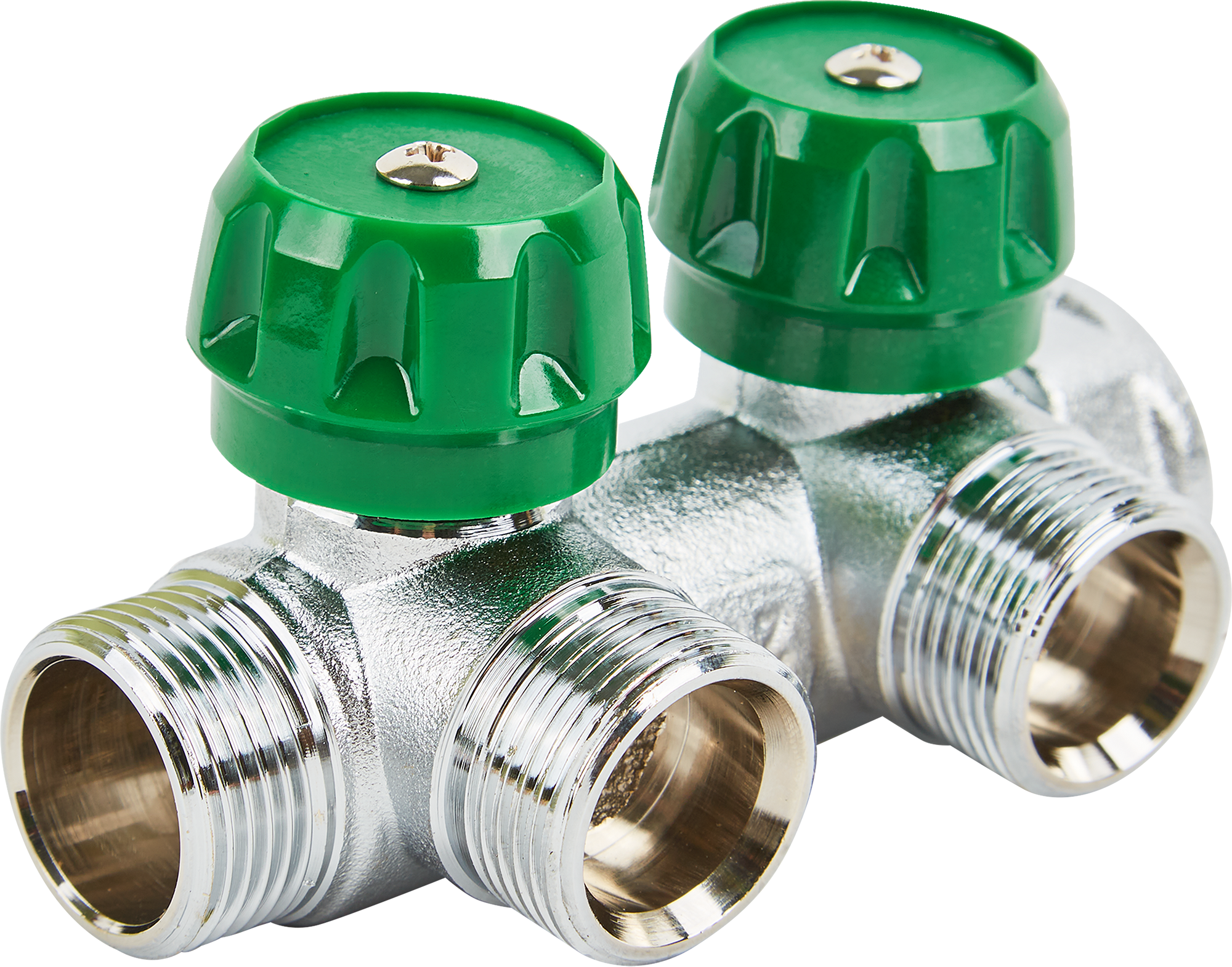 Коллектор регулирующий Stout на 2 отвода 3/4"x3/4" латунь