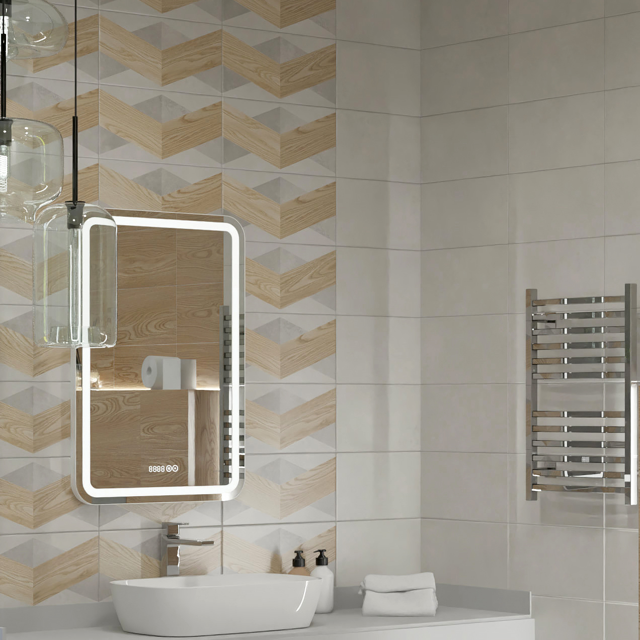 Изображение товара Настенная керамическая плитка Mersey Wood Mix2 20x40 см матовая для интерьера