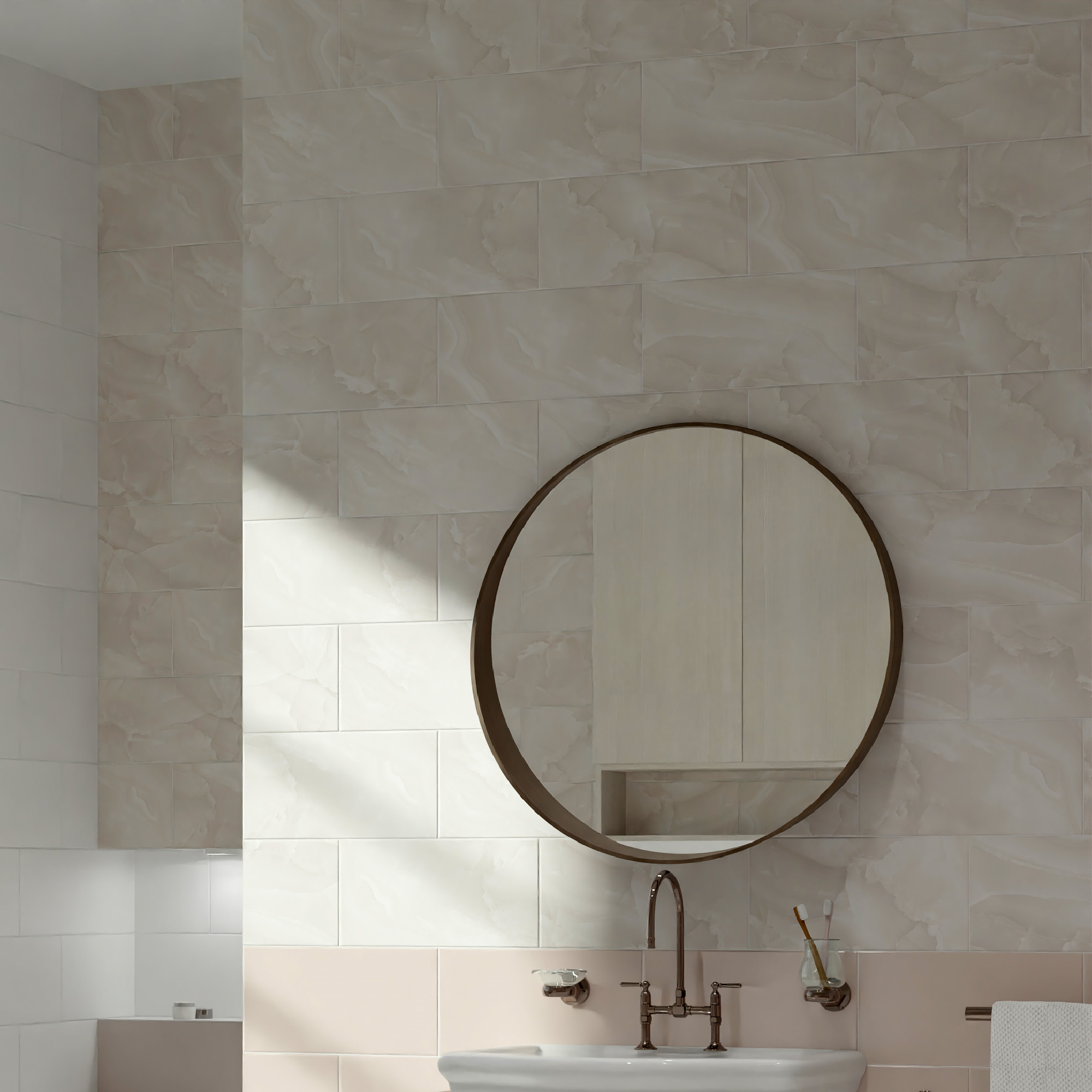 Изображение товара Настенная плитка Mersey Onyx 20x40 см бежевый матовый для стен интерьера