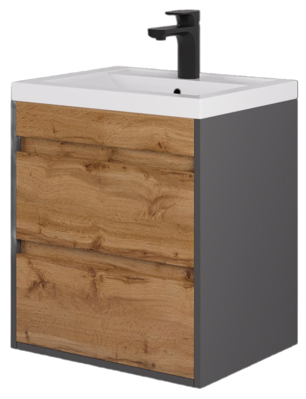 Изображение товара Тумба под раковину Wood 500 подвесная 46.5 см коричневая