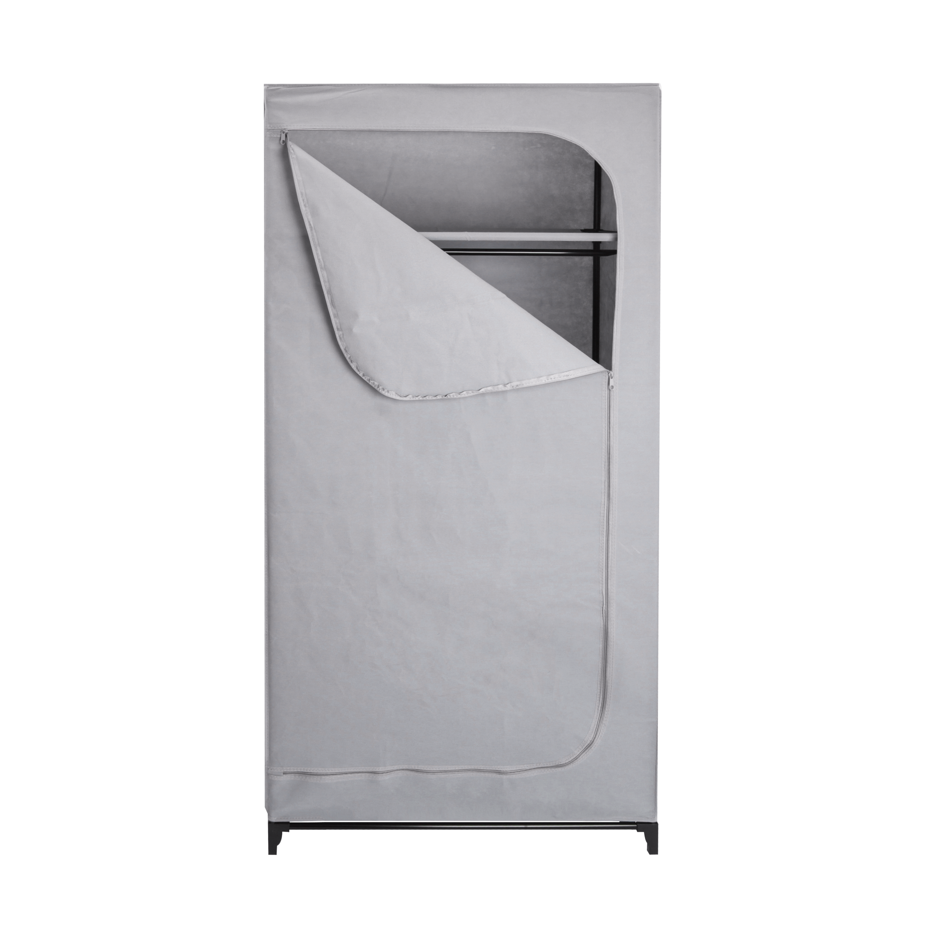 Изображение товара Шкаф-чехол для одежды Spaceo 75x160x45 см тканевый с металлокаркасом светло-серый