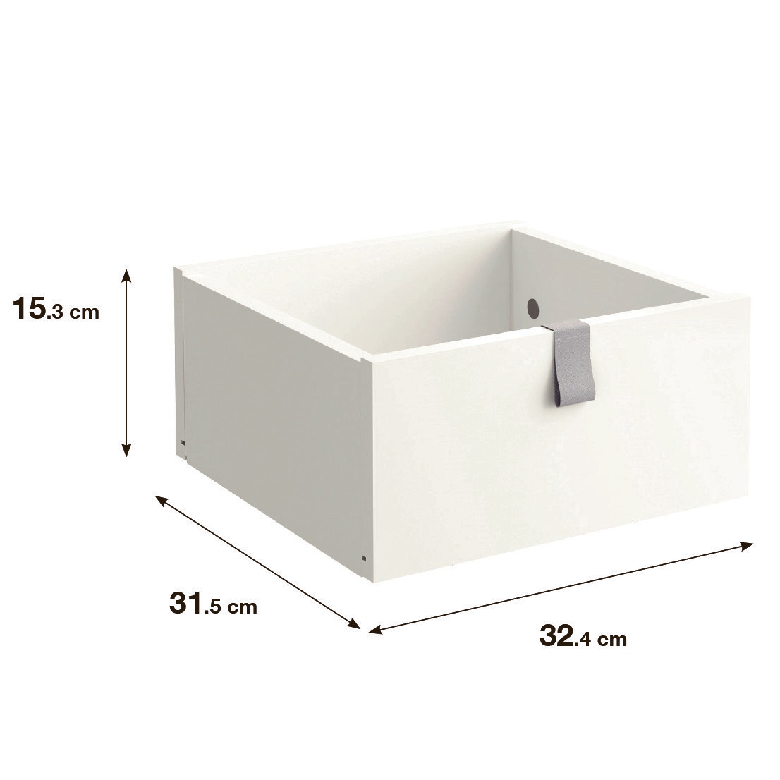 Изображение товара Выдвижной ящик Spaceo KUB из ЛДСП для стеллажей белый 32.4x15.3x31.5 см