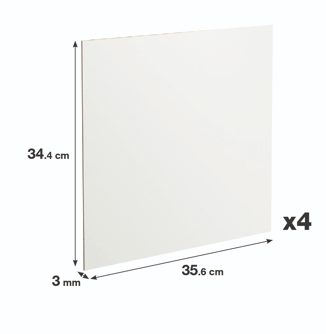 Изображение товара Задняя стенка Spaceo Kub 344x344 мм ХДФ белая 4 шт