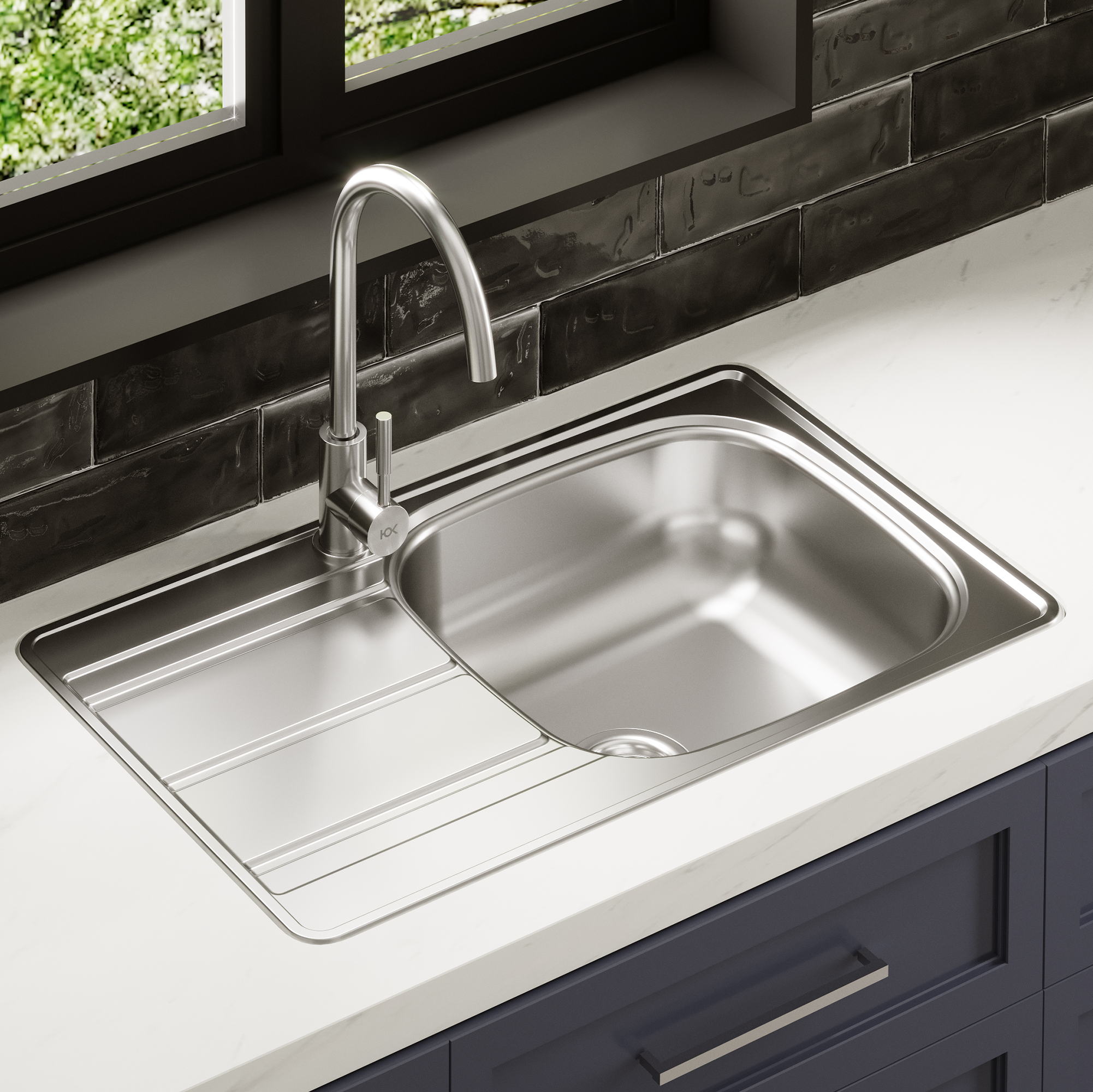 Изображение товара Мойка для кухни врезная Ukinox 78.8x48.8 см нержавеющая сталь серый матовый