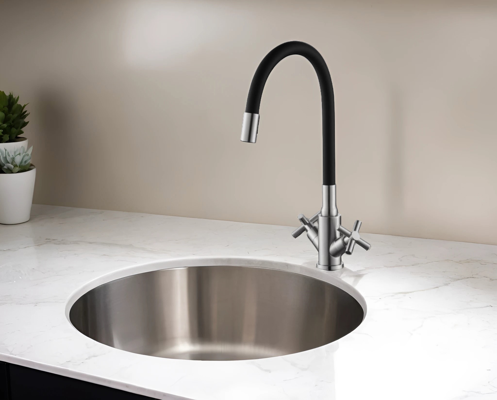 Изображение товара Смеситель для кухни Esko Capela CP519B гибкий излив 40 см черный