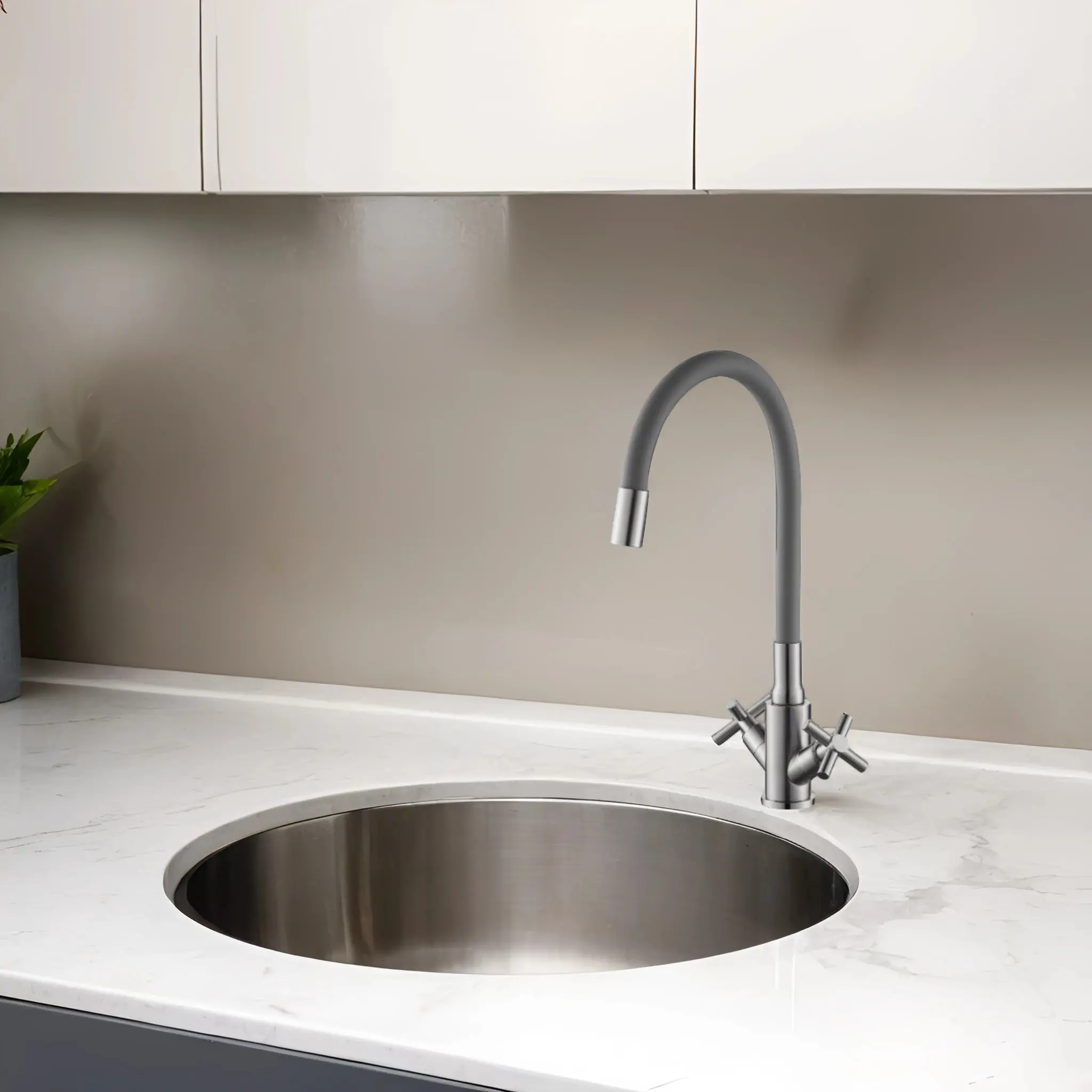 Смеситель для кухни Esko Capela CP519GR общая высота 40 см цвет серый