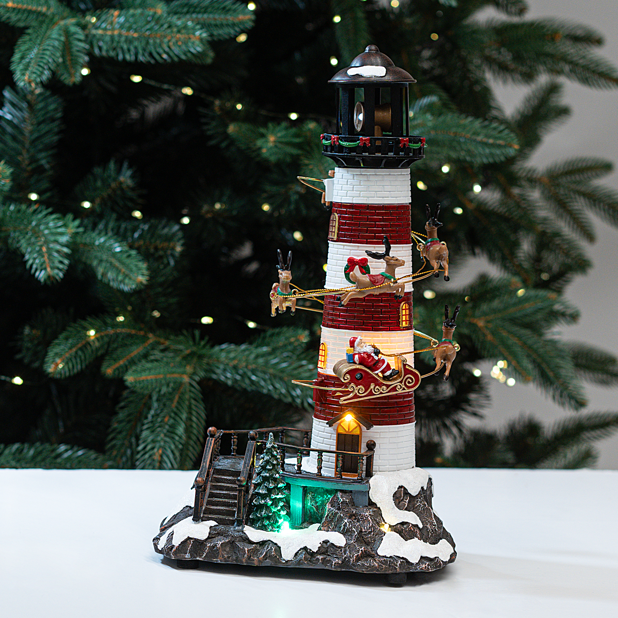 Изображение товара Новогодняя светящаяся композиция Маяк с музыкой и подсветкой 35 см