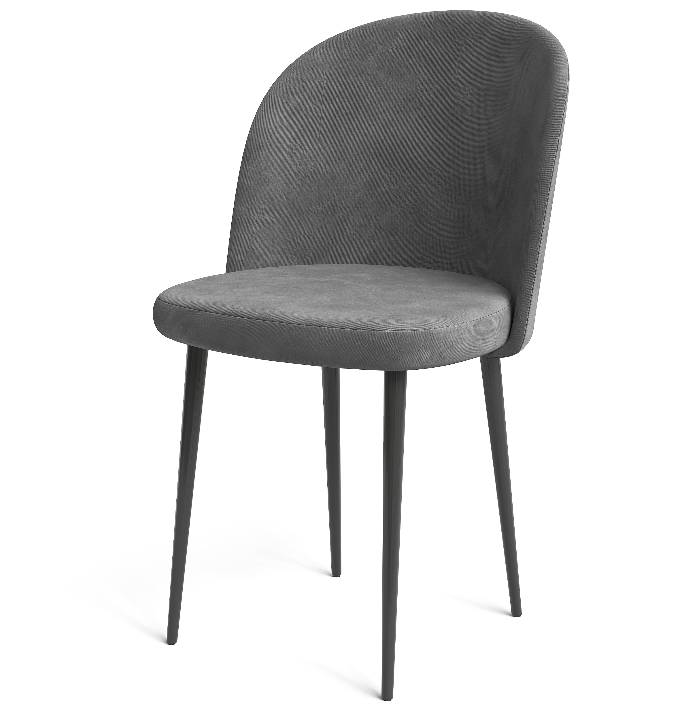 Стул Chic 49x77x50 см ножки металл/черный сиденье велюр цвет серый - 1