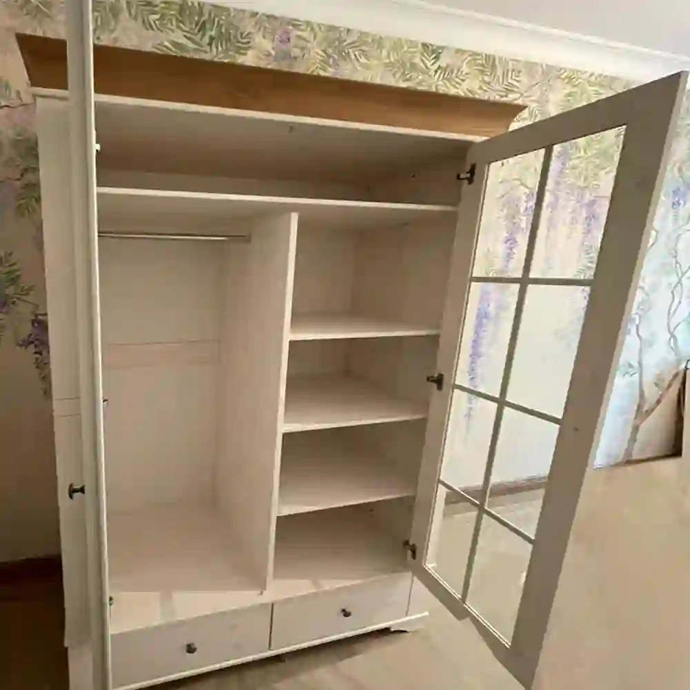 Изображение товара Шкаф распашной Дом мебели из сосны 113x205x65 см белый/антик прованс