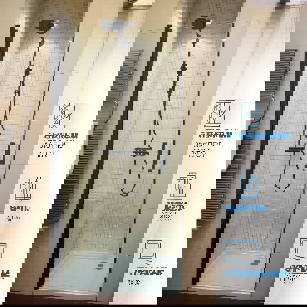 Изображение товара Дверь в душевую нишу GuteWetter GWMPKB020D601 50x200 см черный матовый стекло