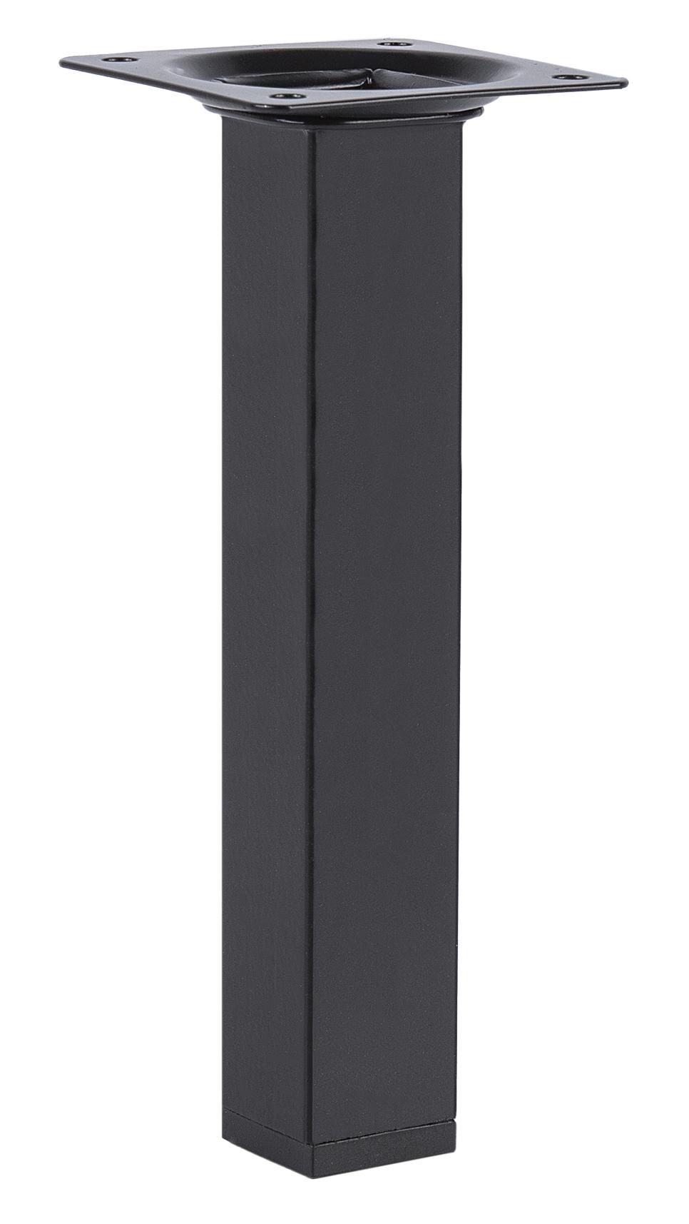 Изображение товара Ножка для мебели квадратная 25x25x250 мм металл черная