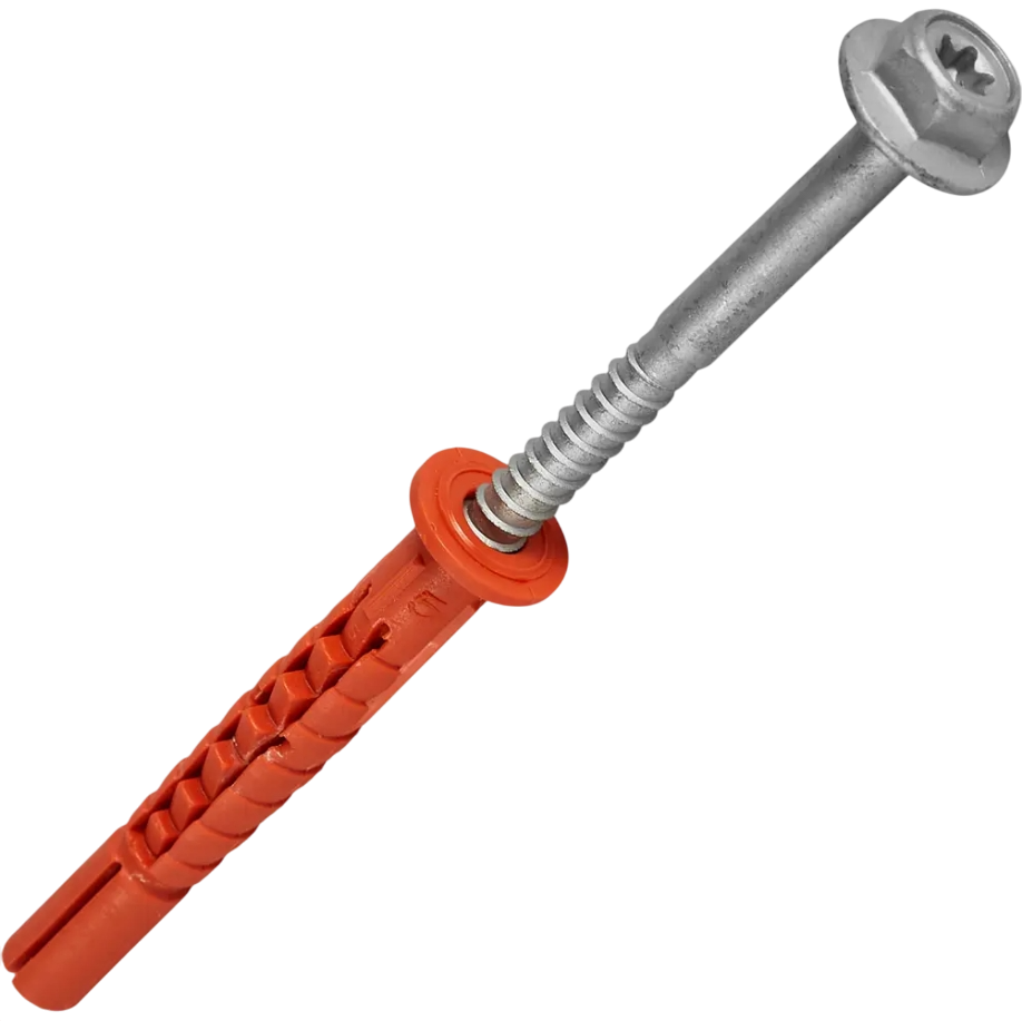 Изображение товара Дюбель фасадный с шурупом нейлон 10x60 мм 1 шт Изображение товара Дюбель фасадный с шурупом нейлон 10x60 мм 1 шт