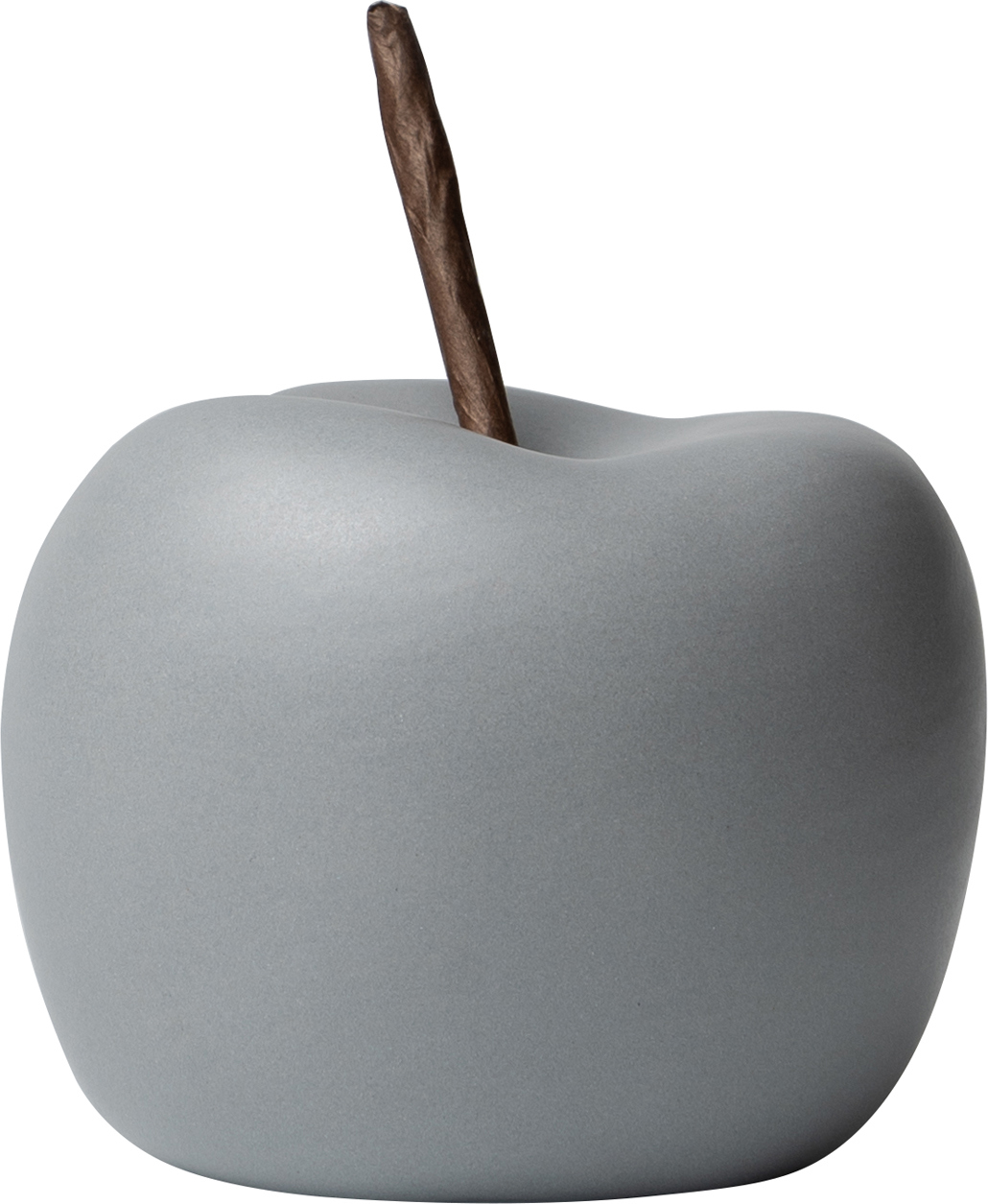 Изображение товара Декоративная фигура яблоко керамика 8x10 см серый
