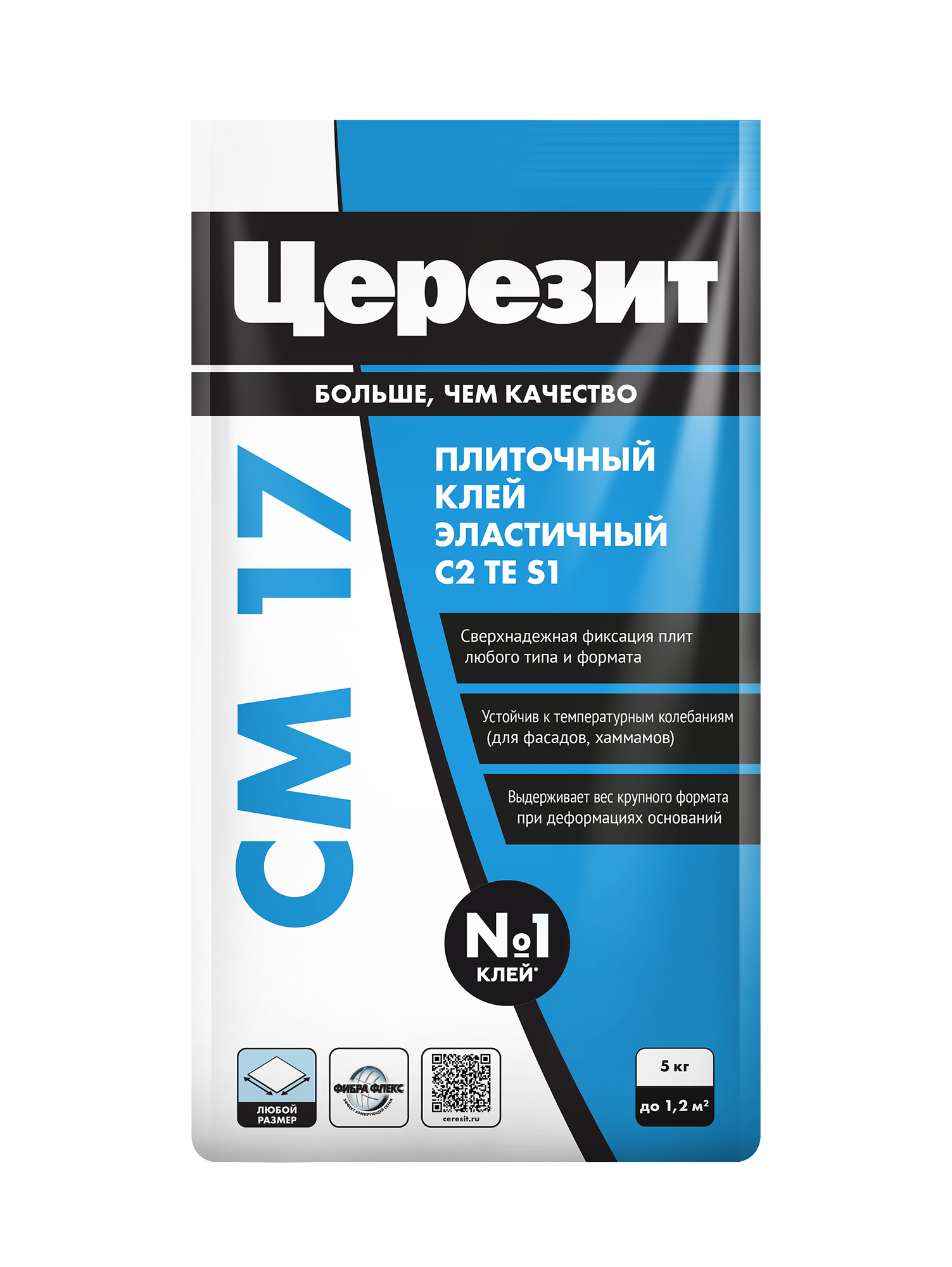 Изображение товара Клей для плитки Церезит CM 17 Super Flex 5 кг влагостойкий морозостойкий