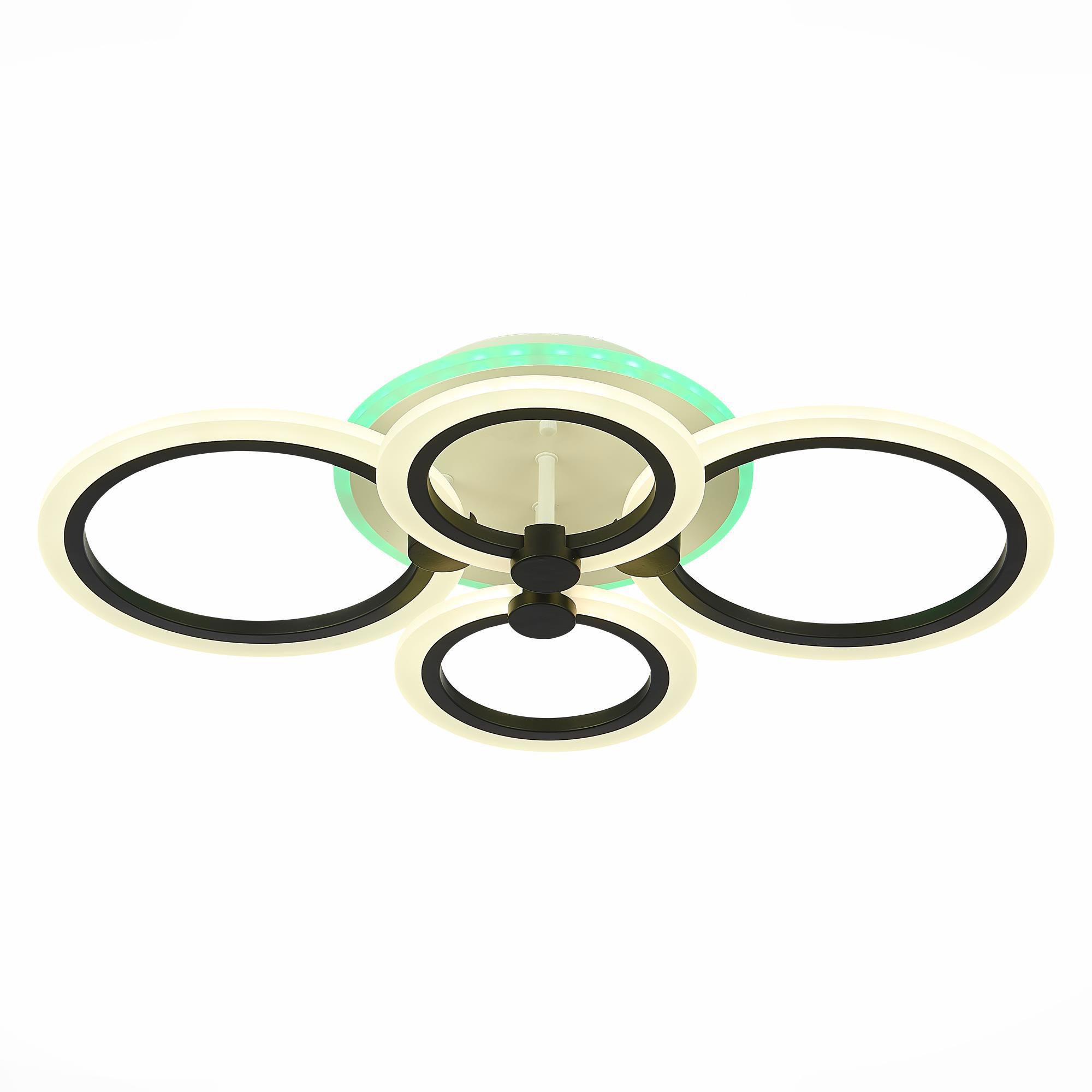 Изображение товара Люстра потолочная светодиодная Alma light AL5001C72BK-WH-RGB с регулируемой цветовой температурой