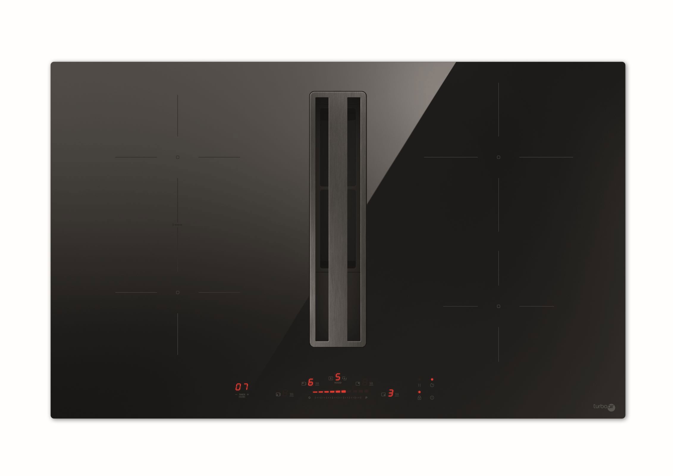 Изображение товара Индукционная варочная панель Turboair IMPULSO BL/A/83 4 конфорки встроенная вытяжка черный