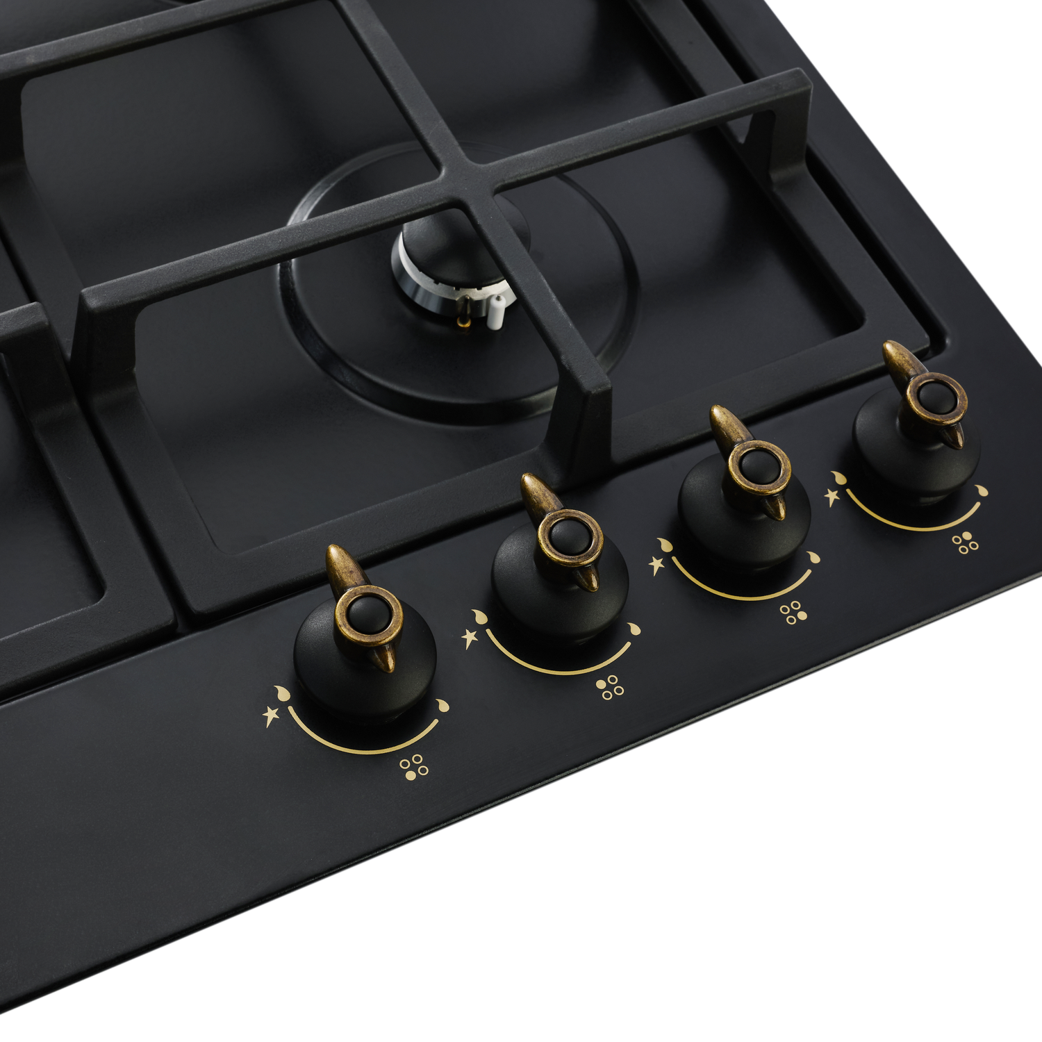 Изображение товара Газовая варочная панель De luxe TG4 750231 F - 079 60 см 4 конфорки цвет черный матовый