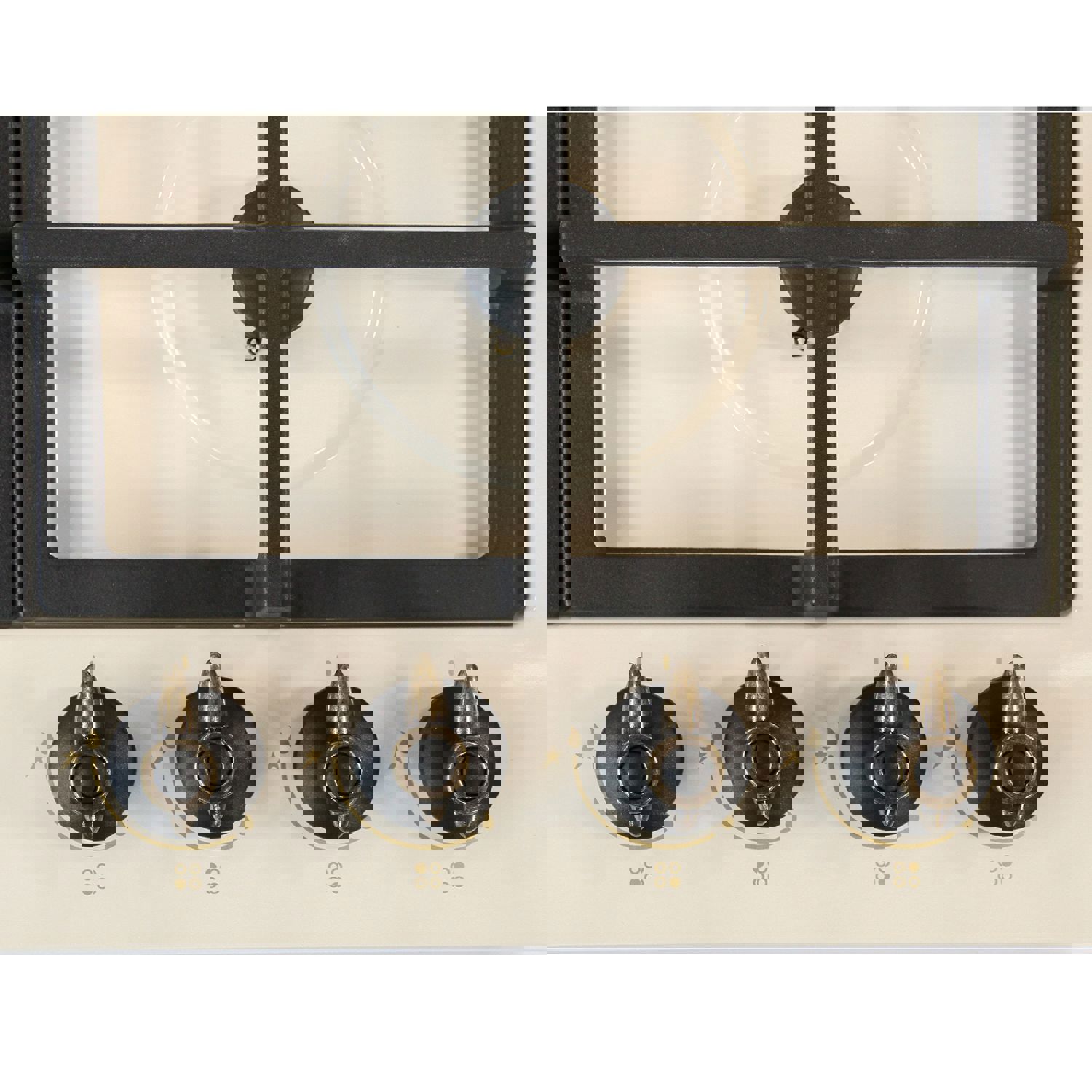 Изображение товара Газовая варочная панель De luxe TG4 750231 F- 072 60 см 4 конфорки цвет топленое молоко