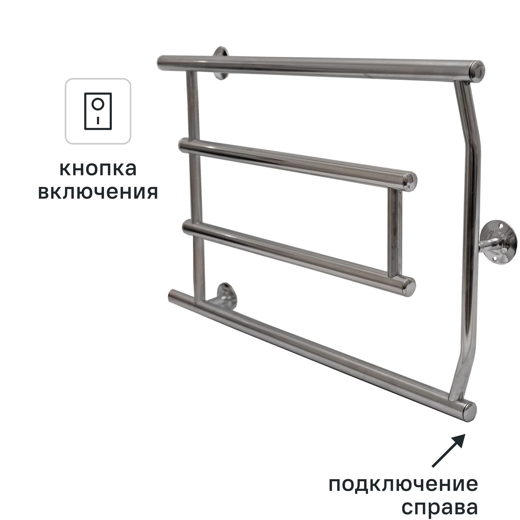 Изображение товара Электрический полотенцесушитель Тера Лабиринт 650x400 мм 58 Вт хром