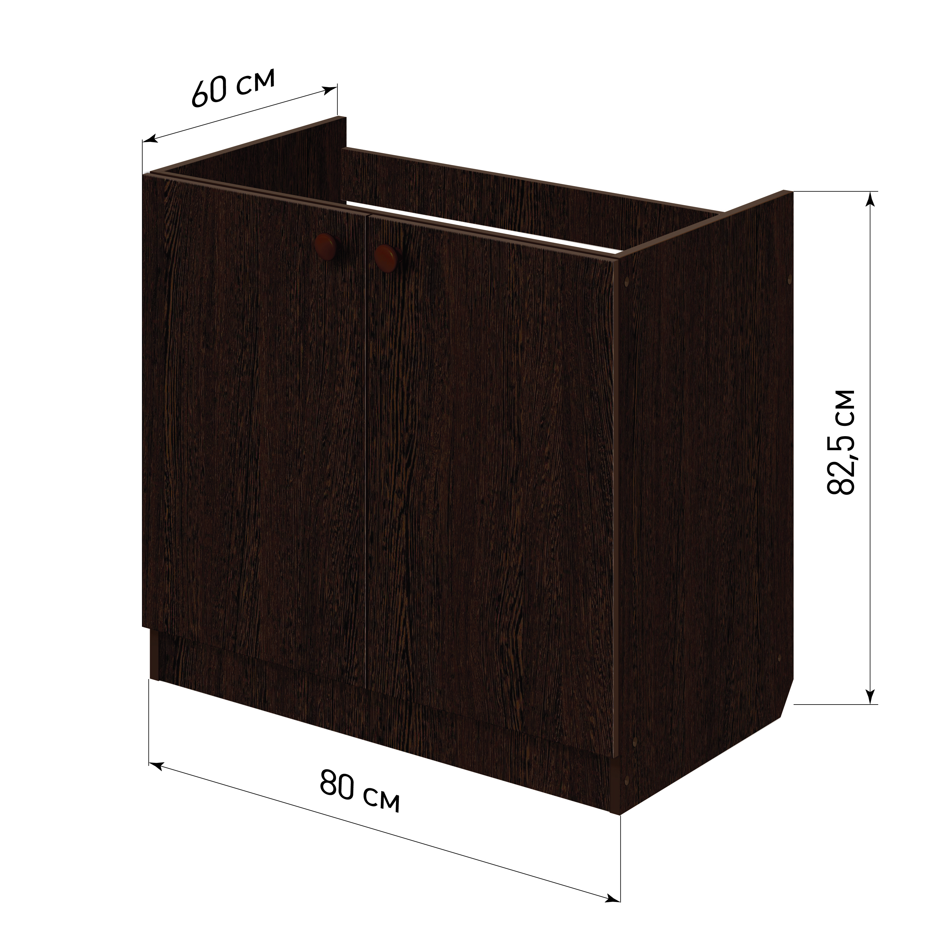 Изображение товара Напольный шкаф Лидер Эконом ТП8060vg 80x82x60 см венге из ЛДСП