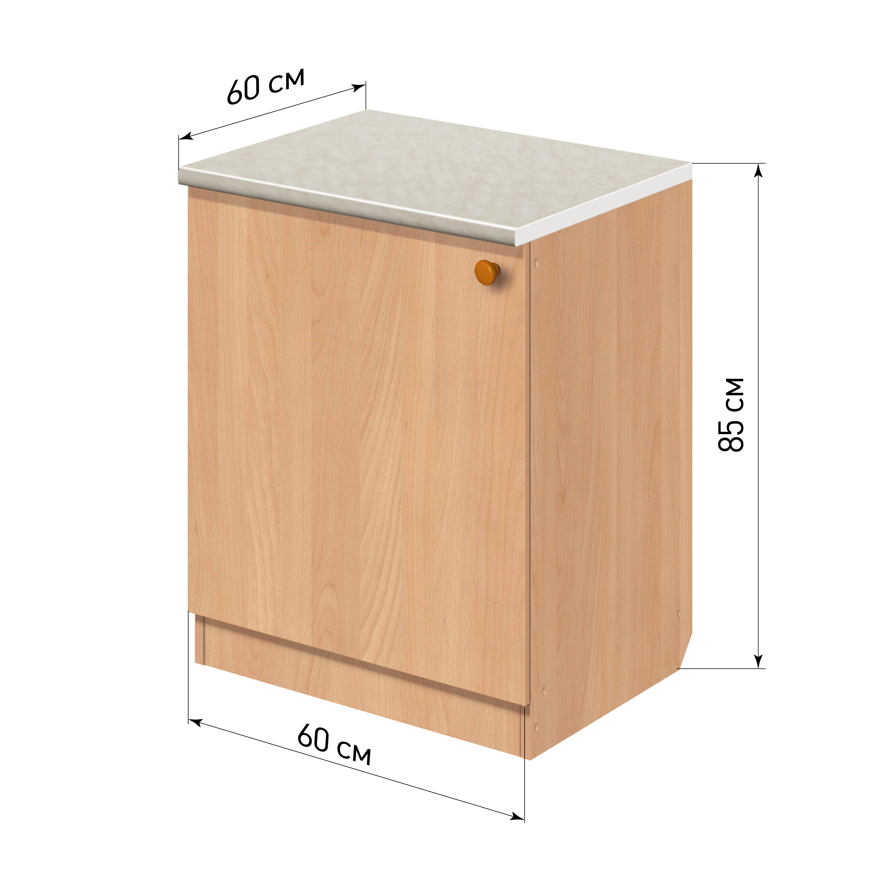 Изображение товара Напольный шкаф Лидер Эконом ПС70672 60x85x60 см ЛДСП цвет бук