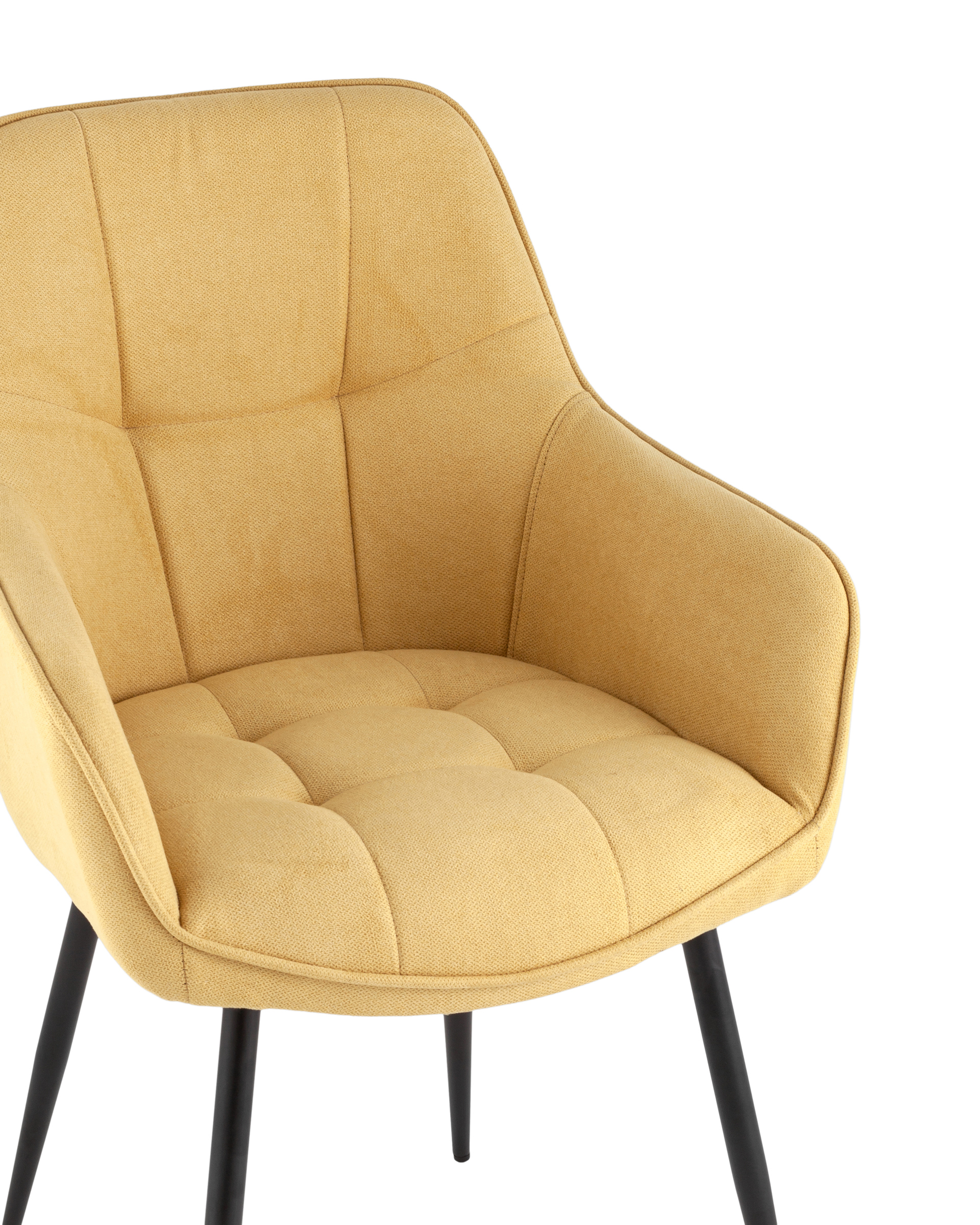 Изображение товара Кухонный комплект из 2 стульев Stool group Noah-3 086-17 в желтом цвете с тканевым сиденьем