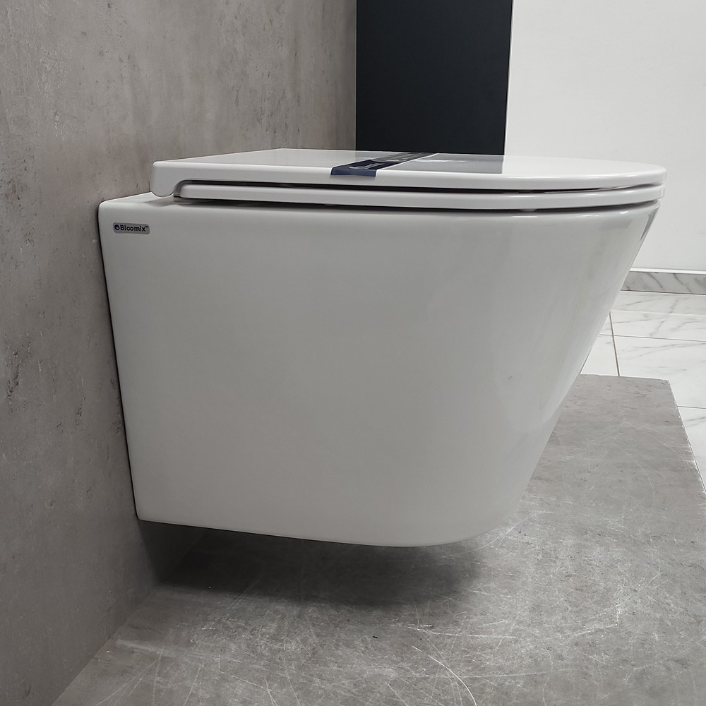 Изображение товара Подвесной унитаз Bloomix MS-180637 безободковый Ceramic+ с сиденьем микролифт