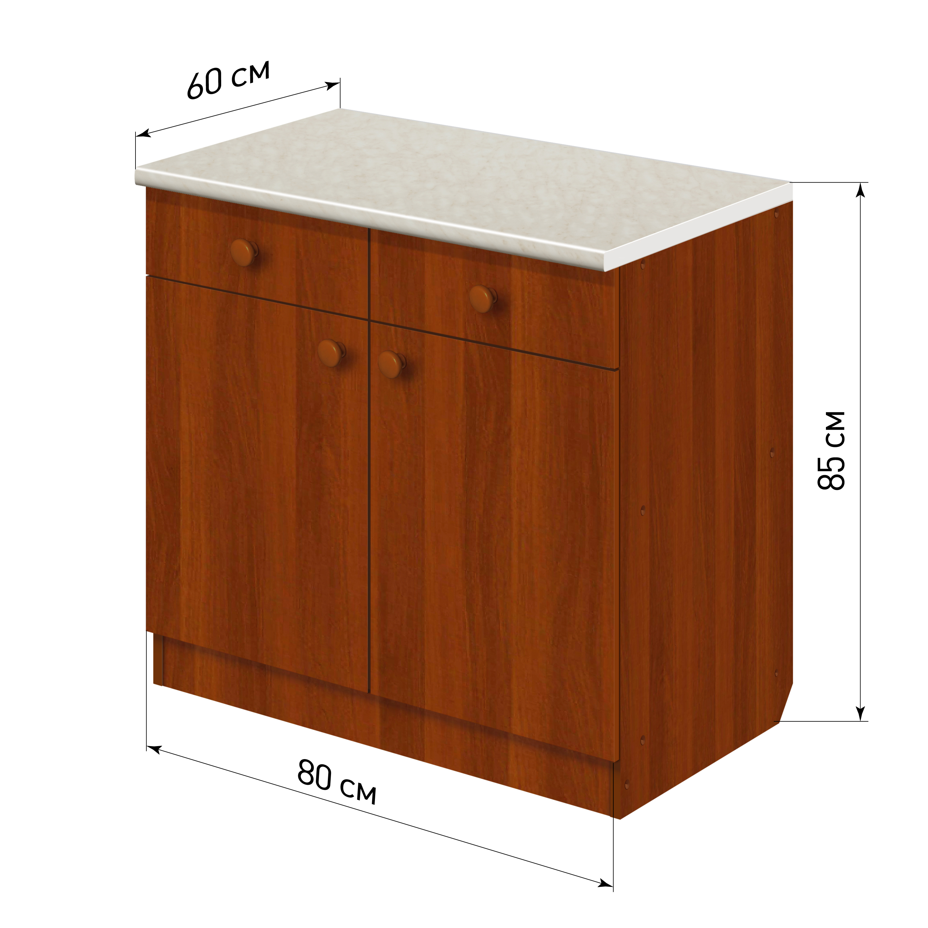 Изображение товара Напольный шкаф Лидер Эконом TY806022OR 80x85x60 см ЛДСП цвет орех