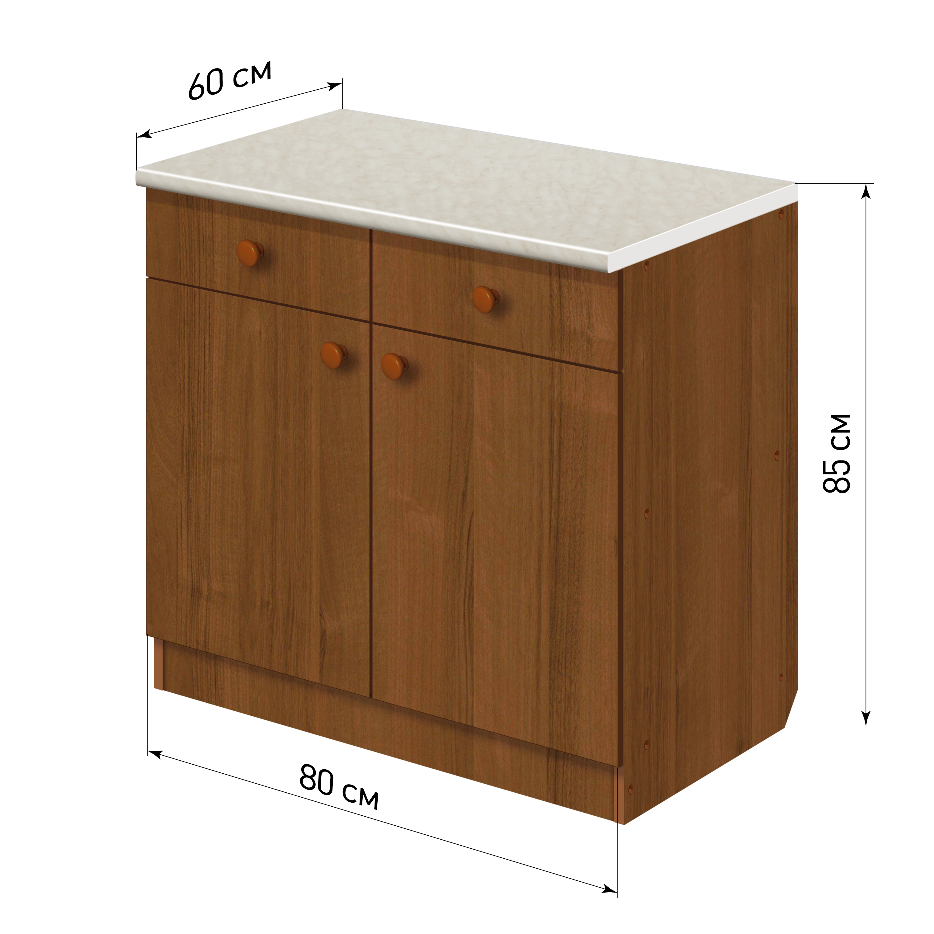 Изображение товара Напольный шкаф Лидер Эконом TY806022dub 80x85x60 см из ЛДСП дуб