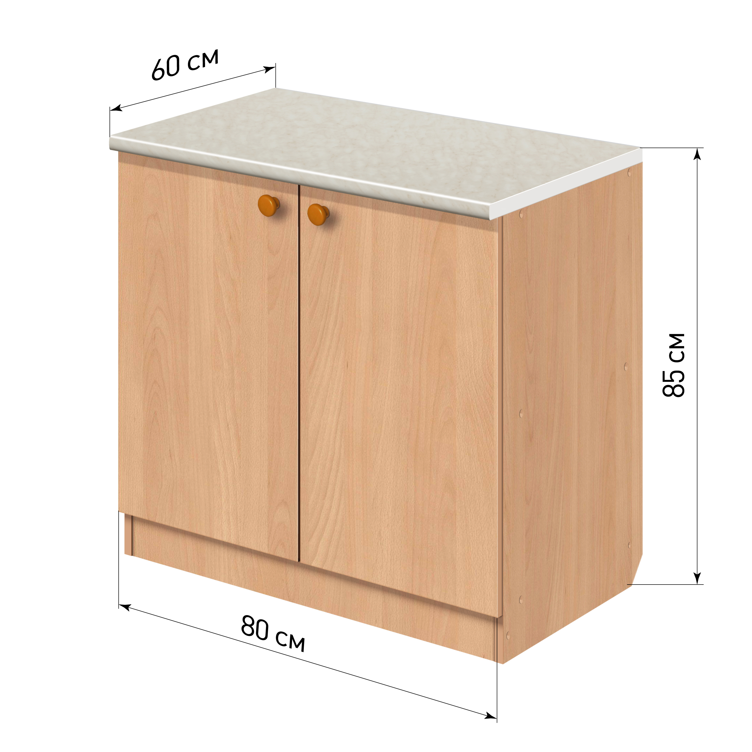 Изображение товара Напольный шкаф Лидер Эконом ПС70682 80x85x60 см ЛДСП цвет бук