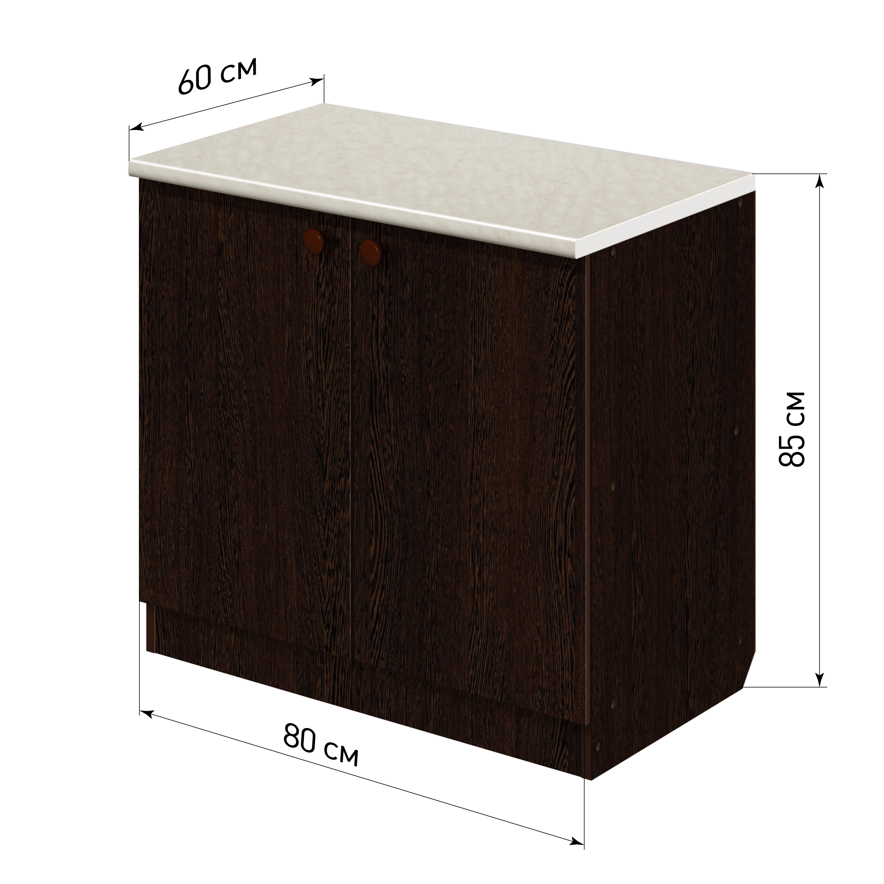 Изображение товара Напольный шкаф Лидер Эконом ТС8060vg венге 80x85x60 см корпус и фасады из ЛДСП