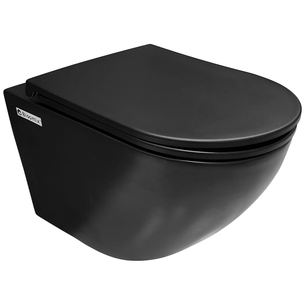 Изображение товара Современный подвесной унитаз безободковый Bloomix MS-172930 черный матовый Германия