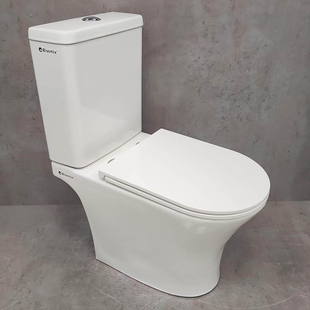 Изображение товара Унитаз-компакт Bloomix S-Line 5010 безободковый с двойным смывом и гарантией 10 лет