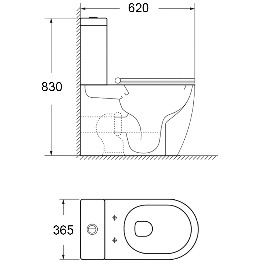 Изображение товара Унитаз-компакт Bloomix Global MD2033R/UF2 безободковый