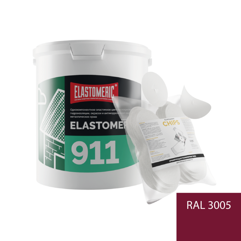 Изображение товара Мастика Elastomeric systems 911 6кг темно-красная с заплаткой круг 9см 50шт