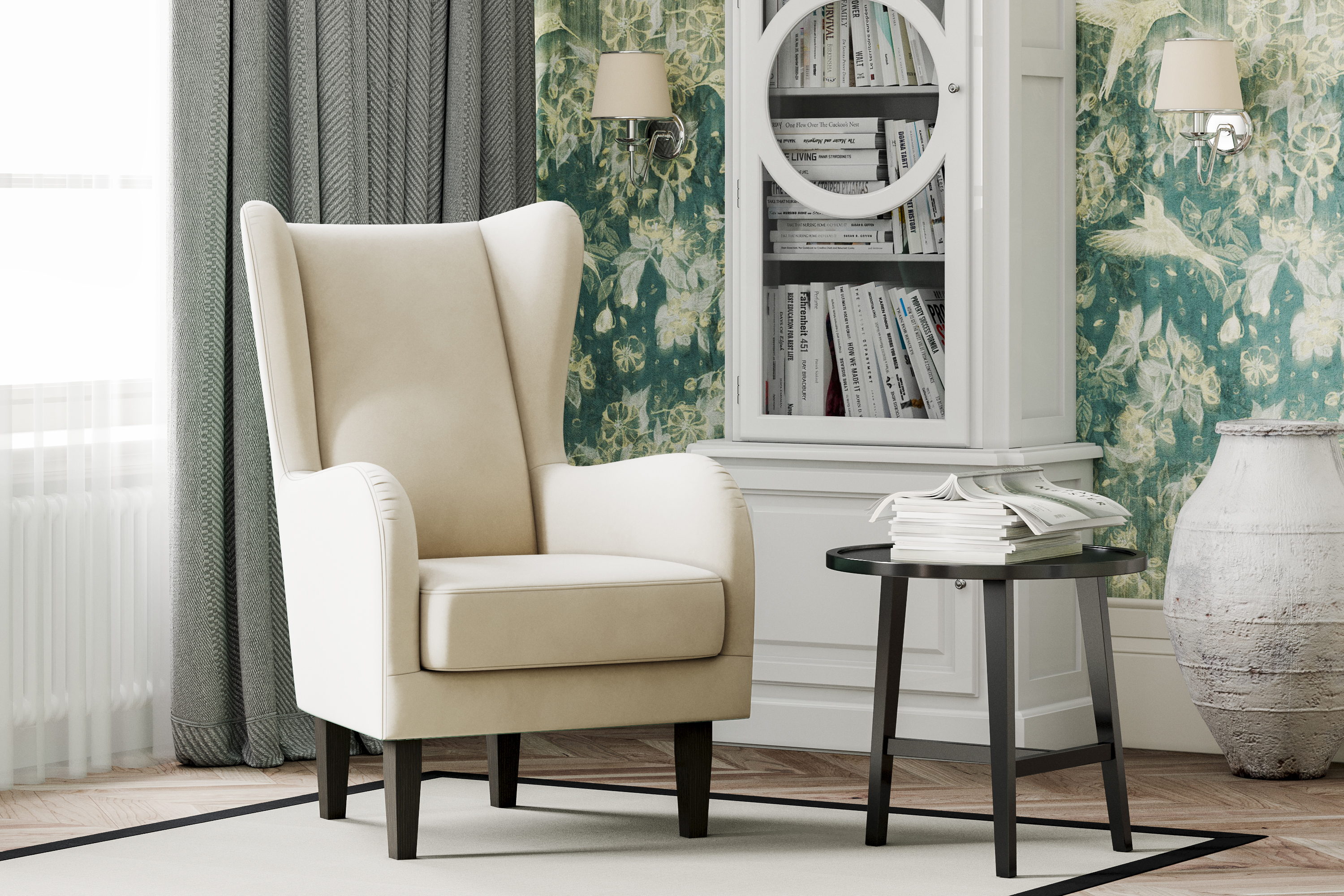 Изображение товара Кресло Silva Шеффилд 72x112x95 см велюр цвет молочный