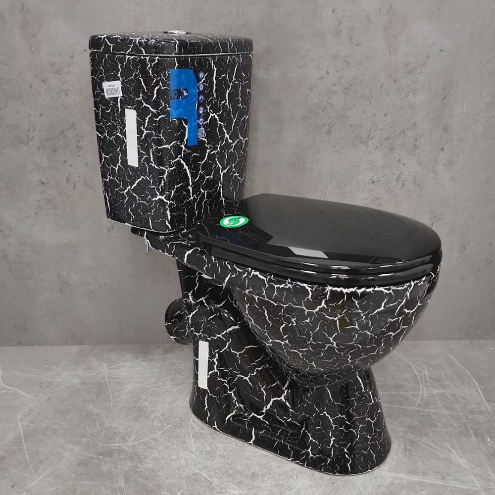 Изображение товара Унитаз-компакт Rosa Лира чёрный кракелюр