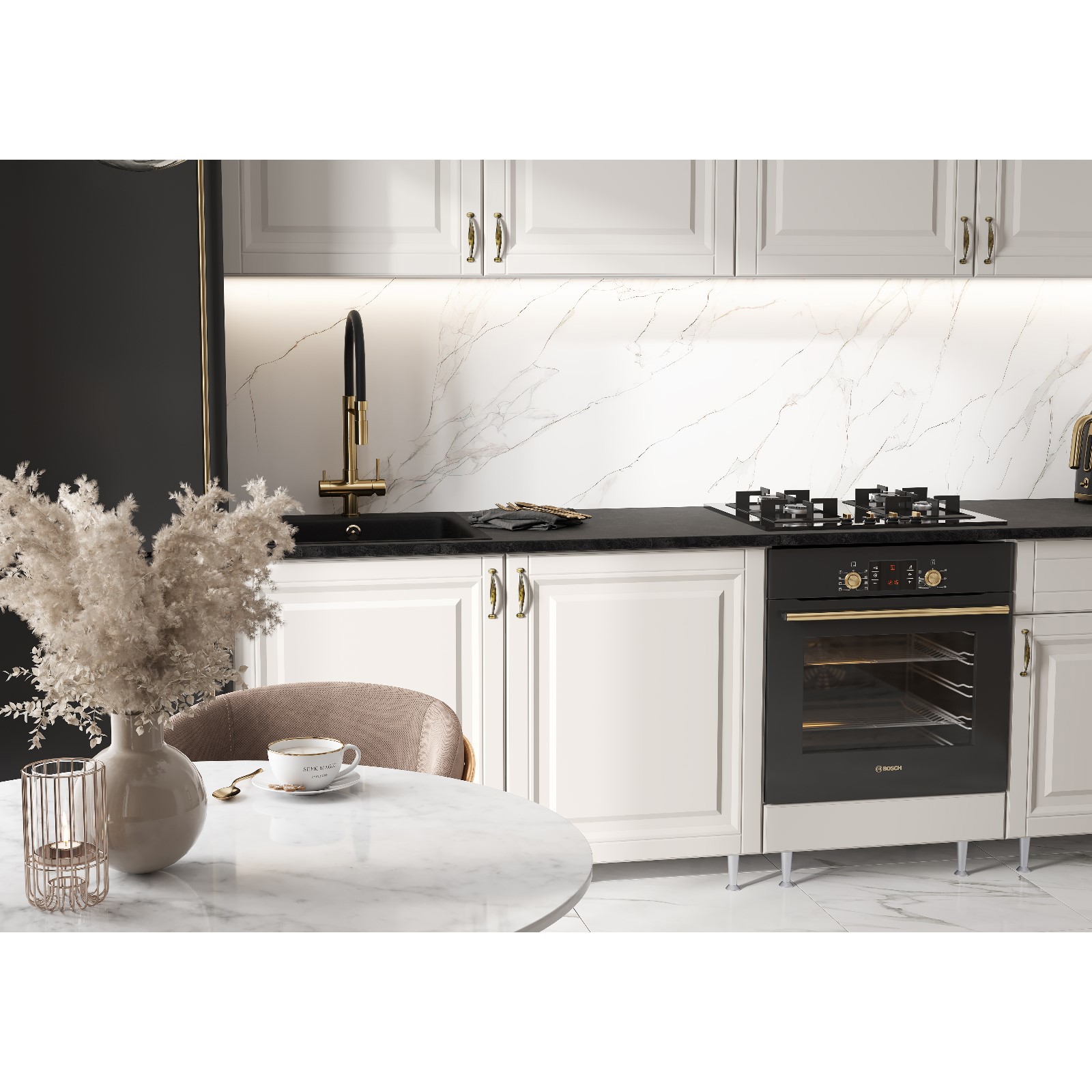 Изображение товара Кухонный гарнитур СИМА-ЛЕНД 10780973 белый, 240x60x249 см