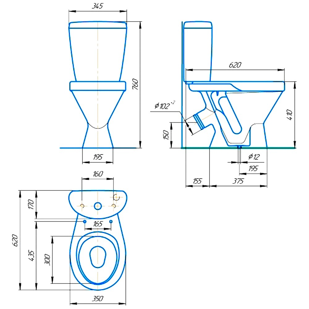 Изображение товара Унитаз-компакт Rosa Элегант MS-161407 чёрный кракелюр