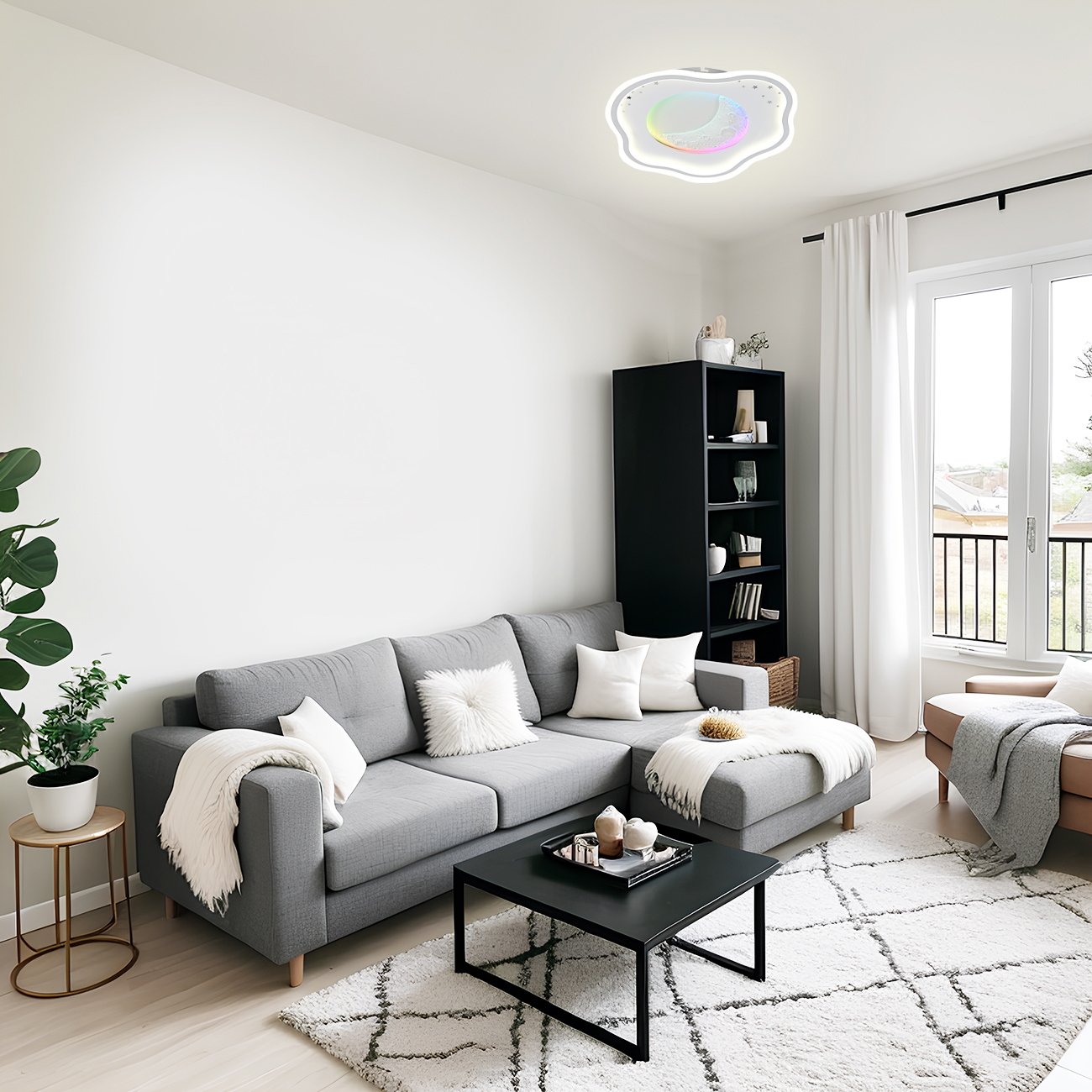 Изображение товара Люстра потолочная светодиодная Escada Catena с пультом управления 20 м² регулируемый белый свет цвет белый